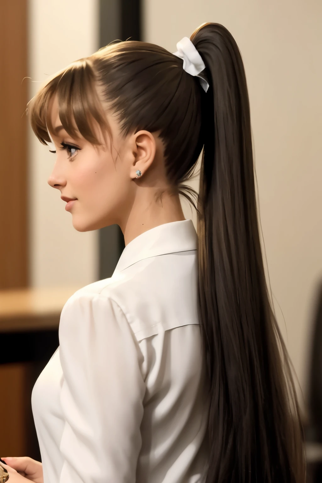 Ariana grande  long and silky ponytail