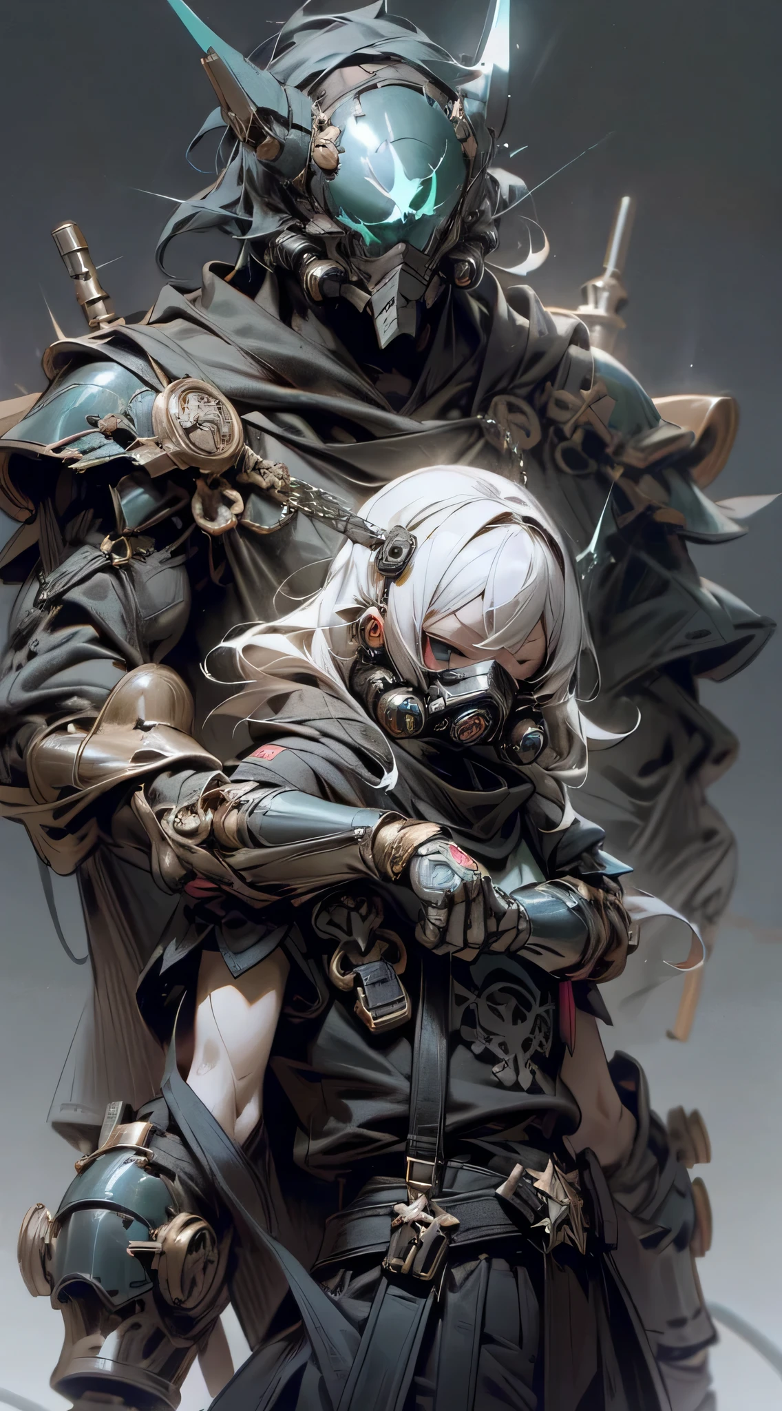 top-quality、Top image quality、masterpiece、One character((Combat Armor、black full face mask,Black spacesuit、gas masks、right hand chain、crowbar in left hand、well-muscled、Green glowing body line、bulletproof vest、fighting poses)),hiquality、Beautiful Art、Background with((Inside the spacecraft、dark ilumination、Dark smoke、broken cable))、masutepiece、Elaborate design、visualart、Perfect Art、Horror movie style、large amounts of isomers