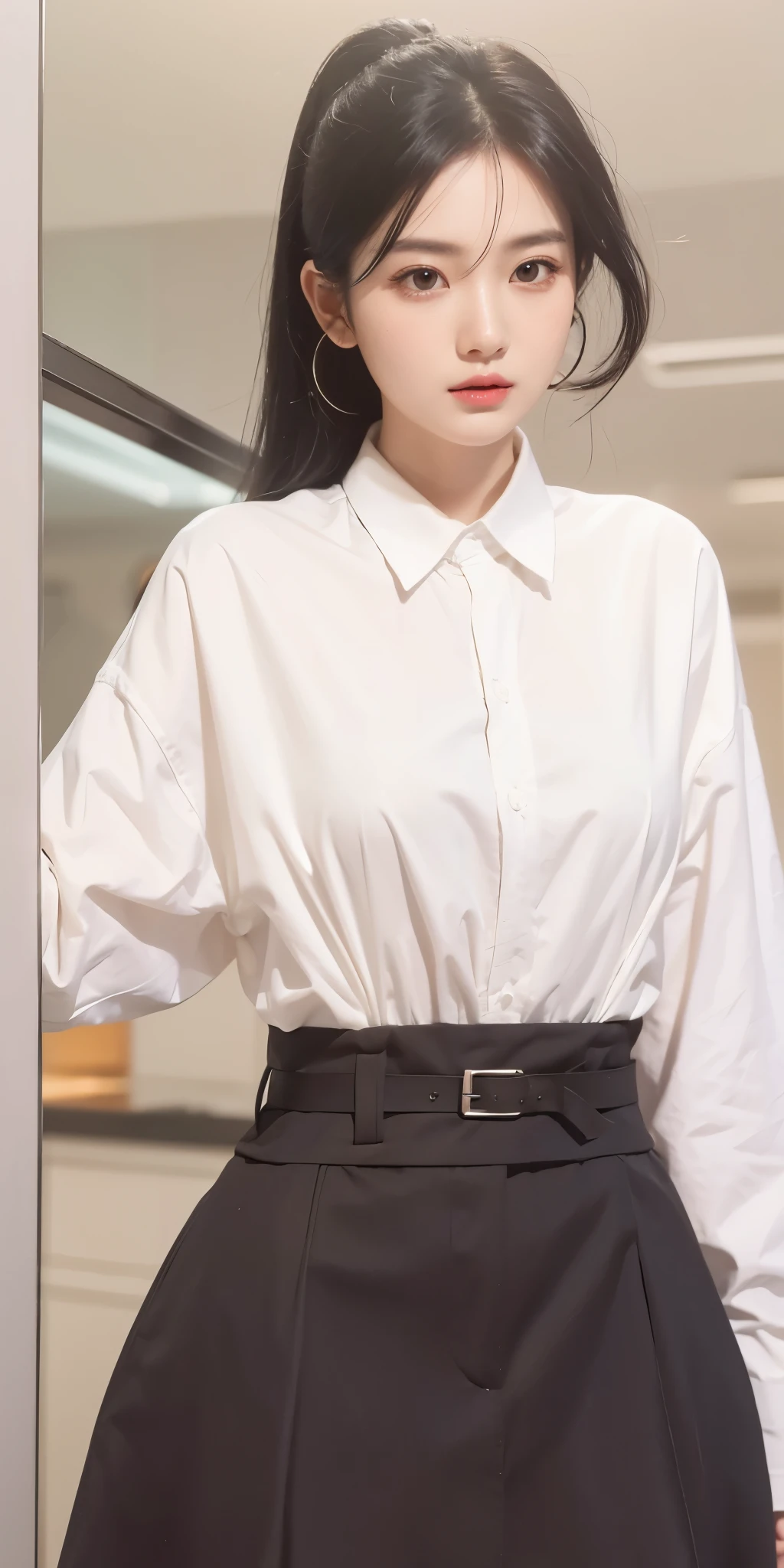 1girl, black hair, black eyes, high quality, ultra detailed, masterpiece, realistic