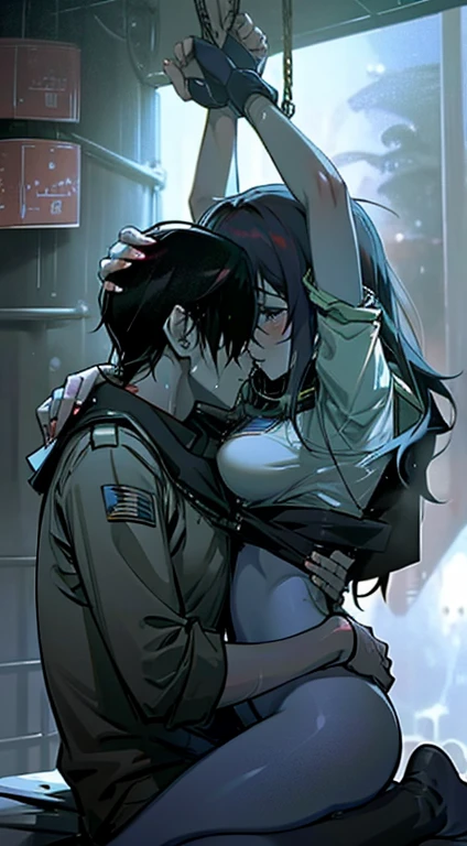a tied up ager girl getting raped by an emo guy,sex ,rape , forced, sexual intercourse, space, space ship