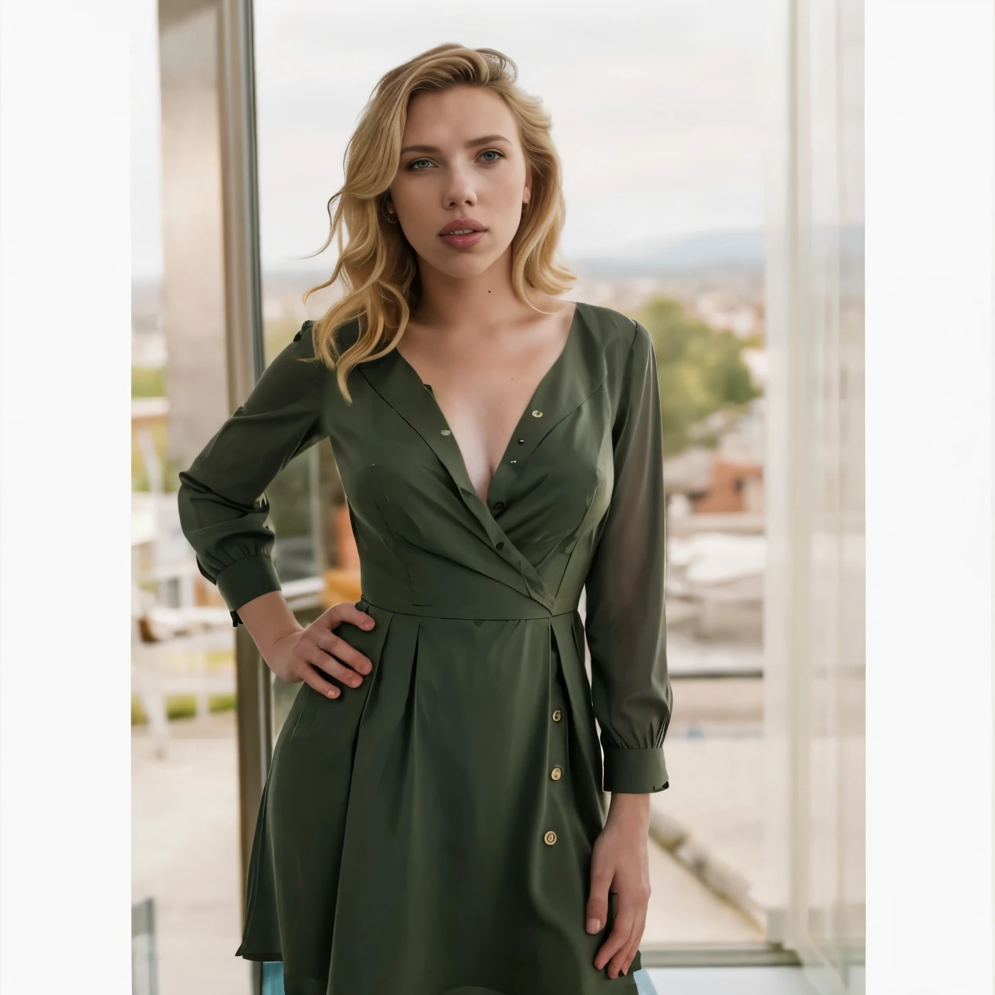 Scarlett johansson ,photo awarded best quality masterpiece upper body woman freckled face blonde hair blonde blown by wind emerald eyes strapless dress modern by Jeremy Lipking by Antonio J. Manzanedo by lee jeffries Nikon D850 film Stock Photography 4 camera kodak portra 400 lens f1.6 rich colors realistic texture hyper realistic dramatic lighting unreal mechanism trend on artstation cinestill 800
