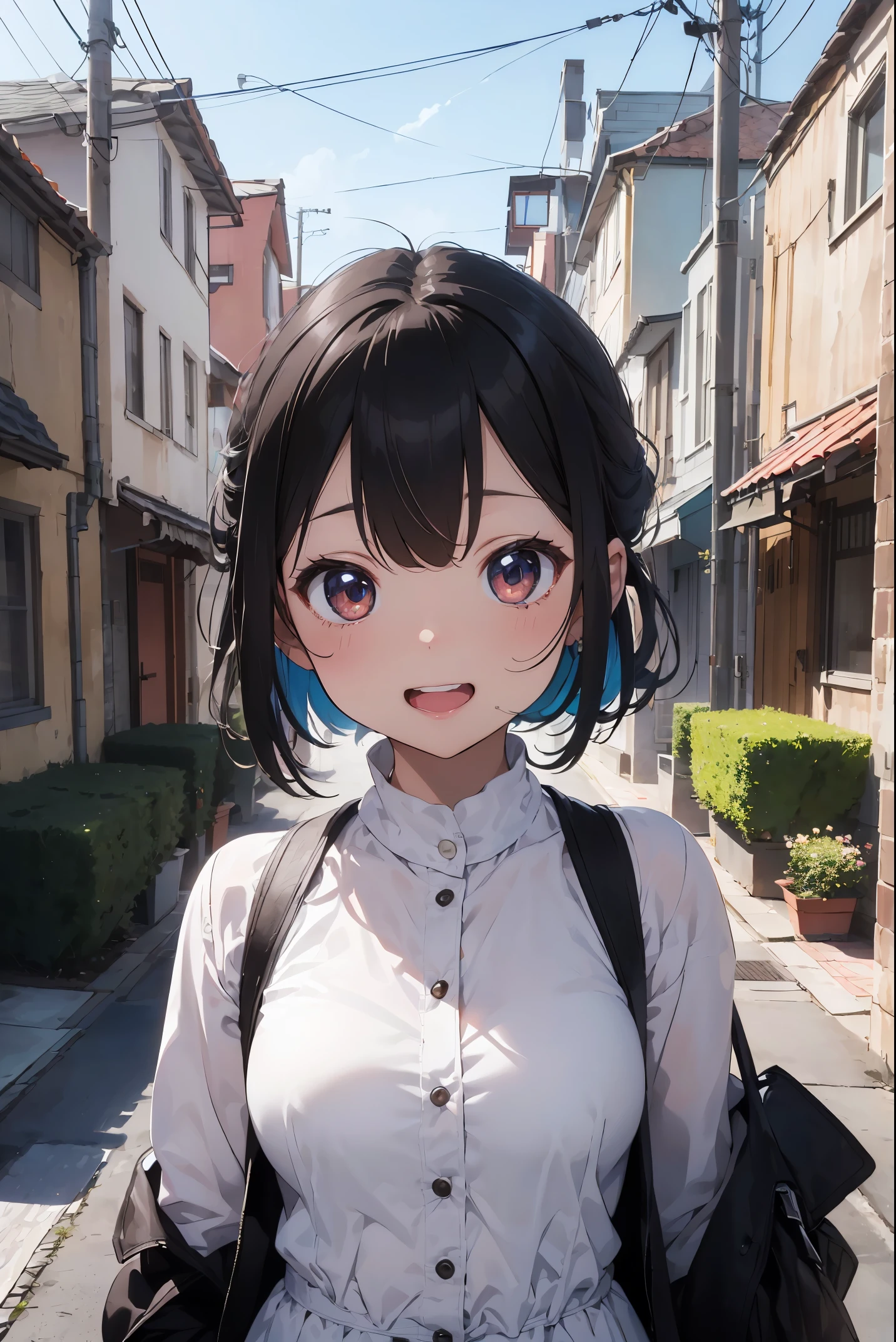 (Masterpiece, Top Quality, Top Quality, Official Art, Colorful Work, Portrait), Girl, Chibi, (White Breath: 1.5), (Happiness: 1.3), Garden, Snow, Particulate Fluorescent Luminescent Group, Cute, ( white breath: 1.5), cold