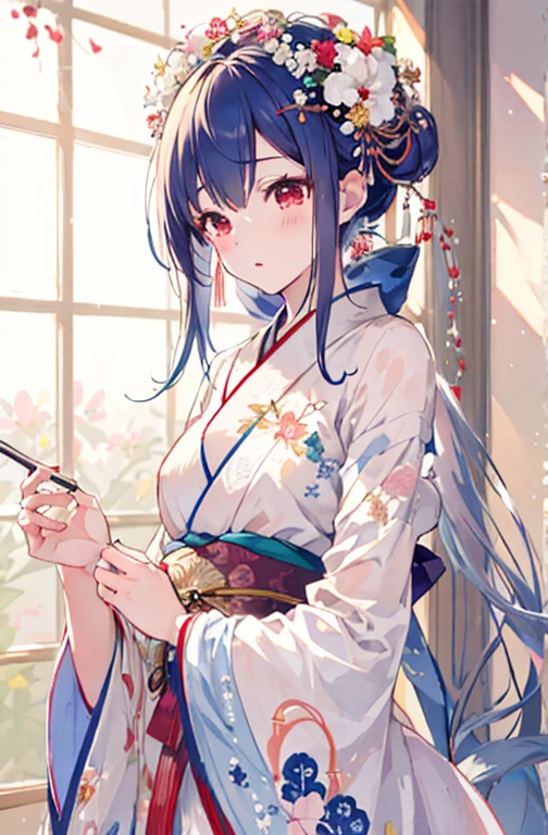 {{{{masutepiece}}}}, {{{ultra - detailed}}}, {{{hight resolution}}}, {{Good anatomy}}, (((Best Quality))), ((extremely delicate and beautiful)), {{an extremely detailed and delicate}}, {8k cg wallpaper}, {{Illustration}}, hair stick:1.4, Bokeh, (color difference:1.22), (1girl in:1),花魁, hiten1,
