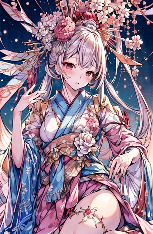 {{{{masutepiece}}}}, {{{ultra - detailed}}}, {{{hight resolution}}}, {{Good anatomy}}, (((Best Quality))), ((extremely delicate and beautiful)), {{an extremely detailed and delicate}}, {8k cg wallpaper}, {{Illustration}}, hair stick:1.4, Bokeh, (color difference:1.22), (1girl in:1),花魁, hiten1,