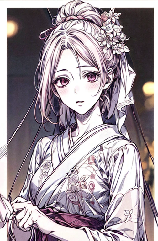 {{{{masutepiece}}}}, {{{ultra - detailed}}}, {{{hight resolution}}}, {{Good anatomy}}, (((Best Quality))), ((extremely delicate and beautiful)), {{an extremely detailed and delicate}}, {8k cg wallpaper}, {{Illustration}}, hair stick:1.4, Bokeh, (color difference:1.22), (1girl in:1),花魁, hiten1,Female, 20 years old、Beautuful Women、((full bodyesbian))