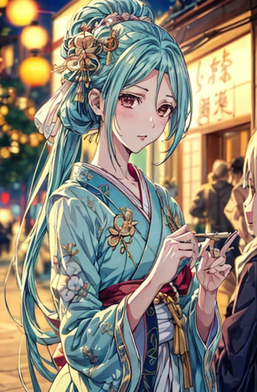 {{{{masutepiece}}}}, {{{ultra - detailed}}}, {{{hight resolution}}}, {{Good anatomy}}, (((Best Quality))), ((extremely delicate and beautiful)), {{an extremely detailed and delicate}}, {8k cg wallpaper}, {{Illustration}}, hair stick:1.4, Bokeh, (color difference:1.22), (1girl in:1),花魁, hiten1,Female, 20 years old、Beautuful Women、((full bodyesbian))