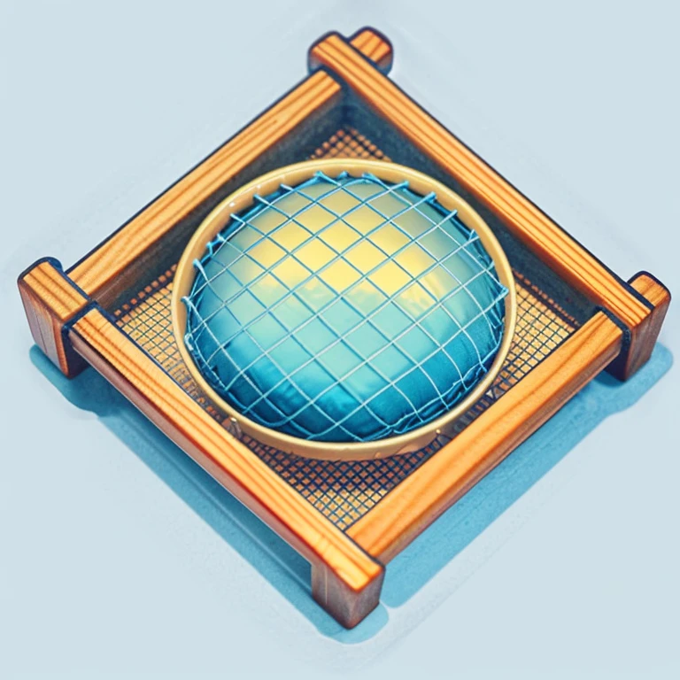 a sieve,wet laying,down view,Dense mesh screen