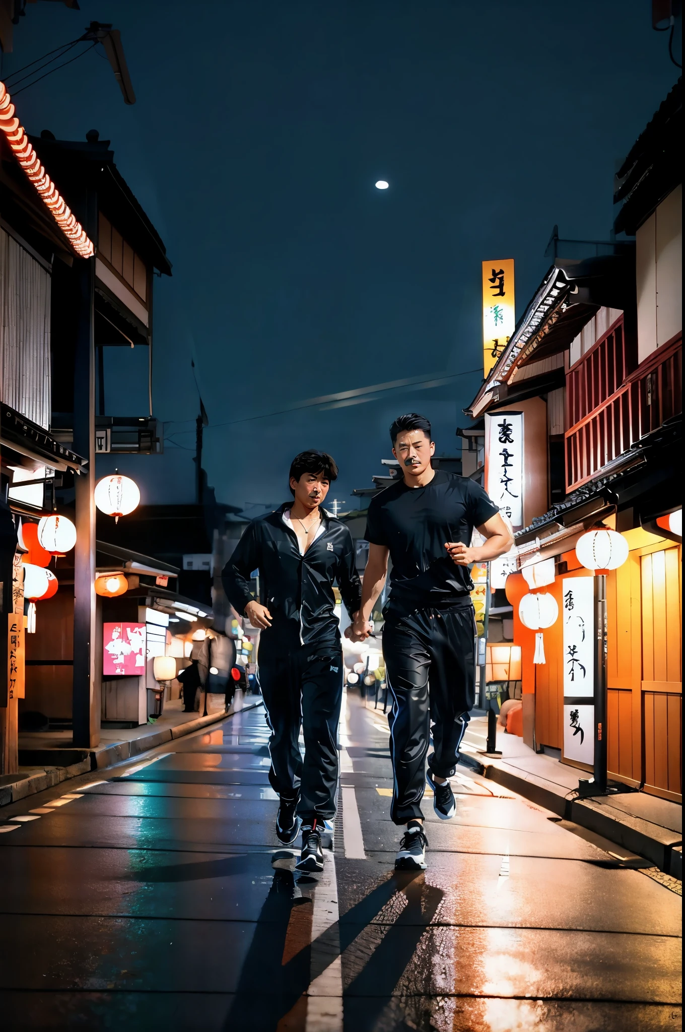 Japanese street night in the 1980s
