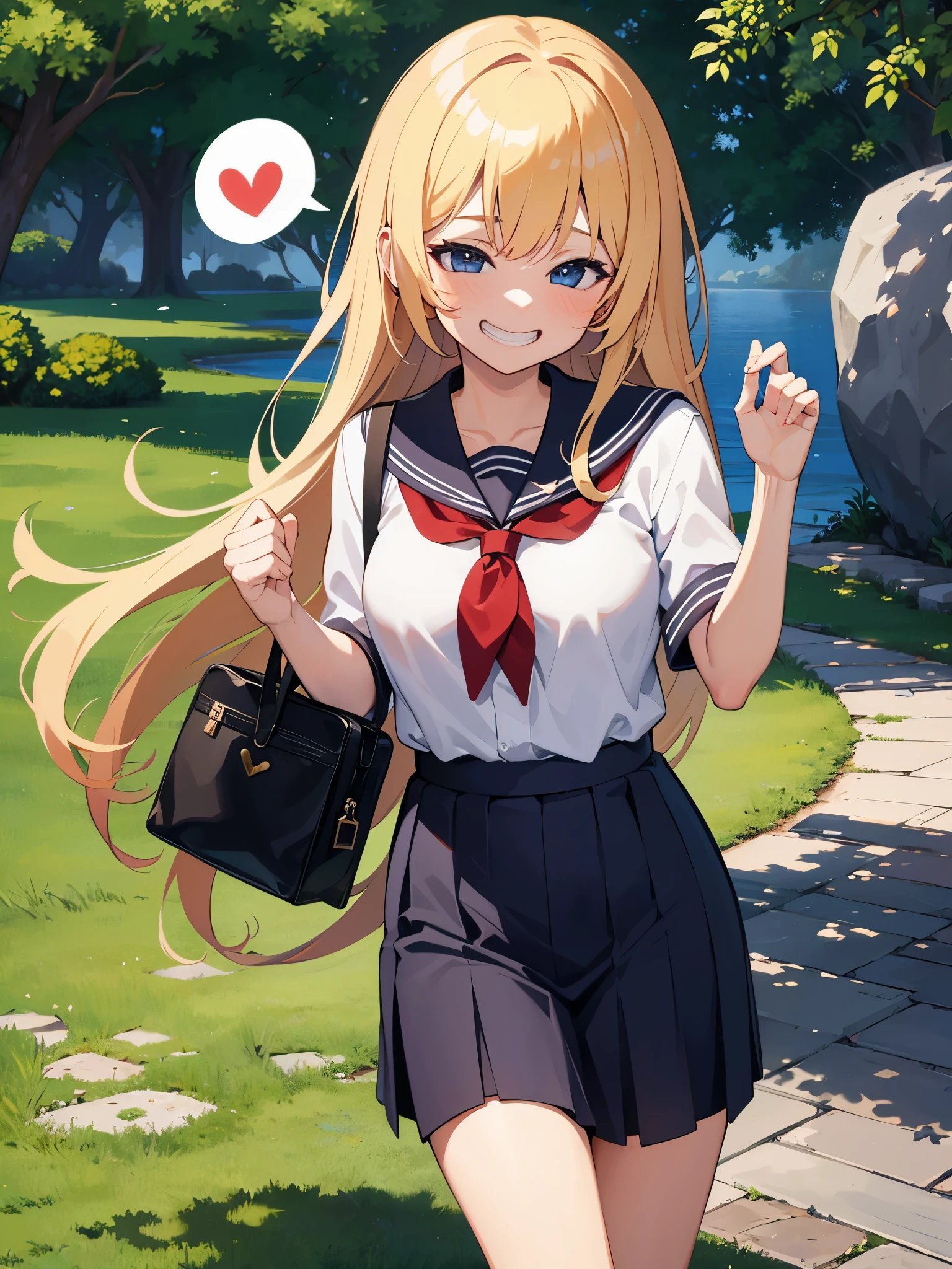 独奏, Girl, 1 Girl, anime face, Smile, mischievous Smile, whitebackground, blusher, school uniform, girl