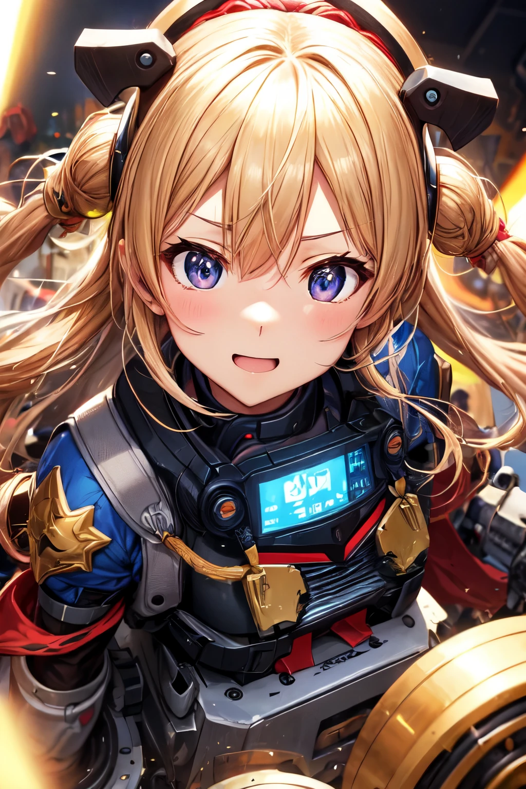 ((Best Quality)), ((masutepiece)), (Detailed), Perfect face、makina、machines、Deus Ax Machina、makina god、A Japanese style、near future、neons、细致背景、People and background(3:1)