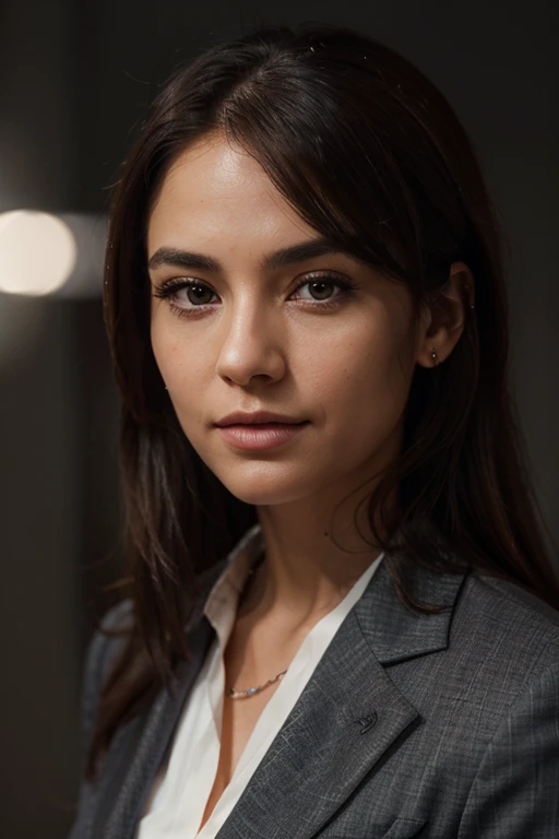 8k Linkedin professional photo of a woman in a beautiful suit with studio lighting, bokeh, corporate portrait headshot photograph best corporate photo winner, meticulous detail, hyperrealistic, centered uncropped symmetrical beautiful.