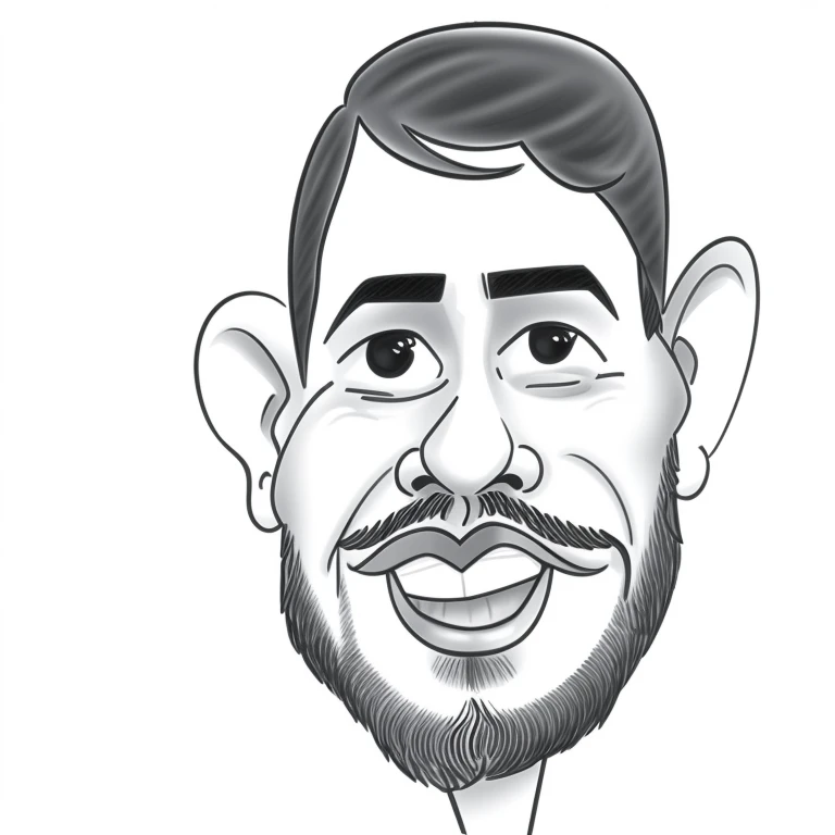 a cartoon caricatura of a man with a beard and mustache, caricatura illustration, caricatura style, caricatura, caricatura!!!, retrato dos desenhos animados, caricatural, professional sketch, digital sketch, Alarcon Cartunista, cartunesco, jim carrey caricatura realism, Retrato 2D, desenhado com photoshop, h3h3, Carregado, retrato estilizado, desenho animado altamente detalhado