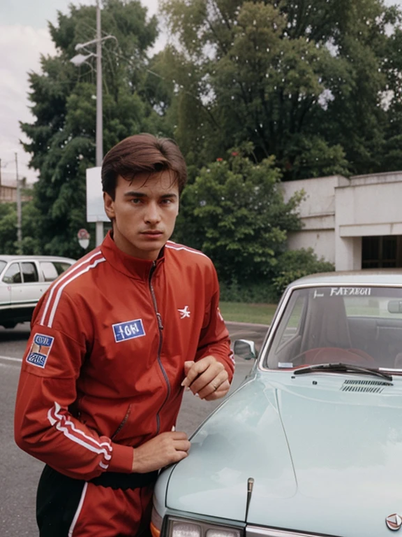 USSR, automobile, 1990s, aesthetics of Russia, men's tracksuit