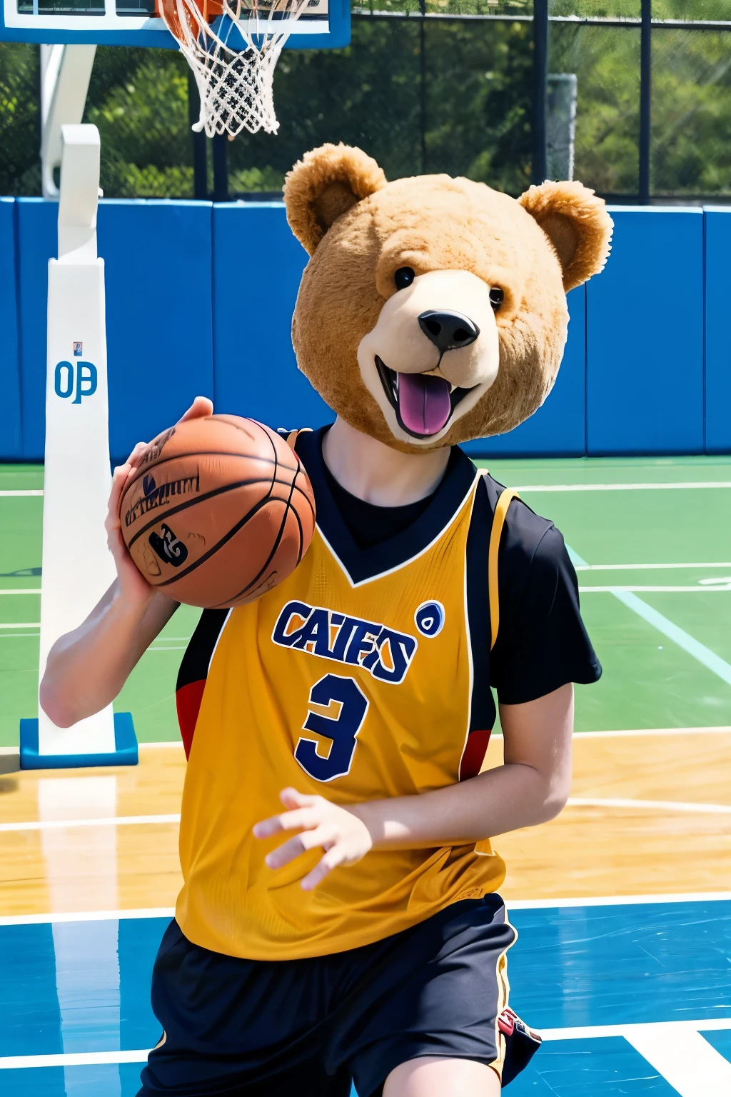 bear playing basketball