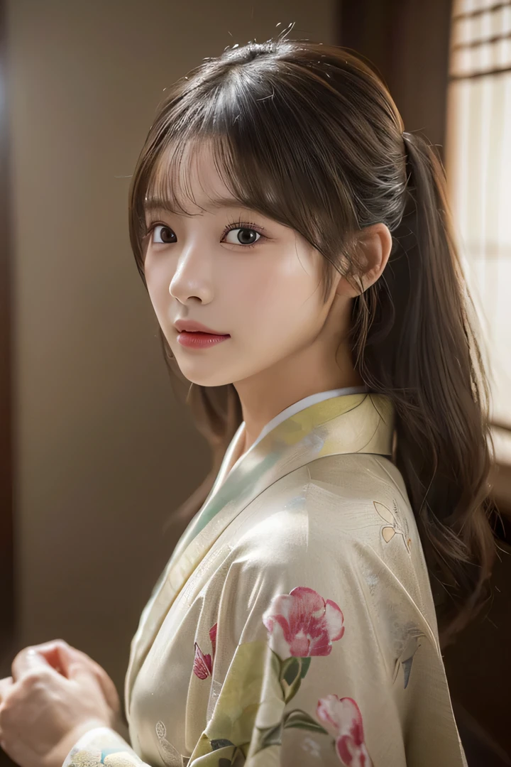 (Kimono)、((Two sisters aged 33 and 16))、inside in room、(top-quality,masterpiece:1.3,超A high resolution,),(ultra-detailliert,Caustics),(Photorealsitic:1.4,RAW shooting,)Ultra-realistic capture,A highly detailed,high-definition16Kfor human skin、 Skin texture is natural、、The skin looks healthy with an even tone、 Use natural light and color、(Two Women)、japanes,,kawaii,A dark-haired,Middle hair,(depth of fields、chromatic abberation、、Wide range of lighting、Natural Shading、)、