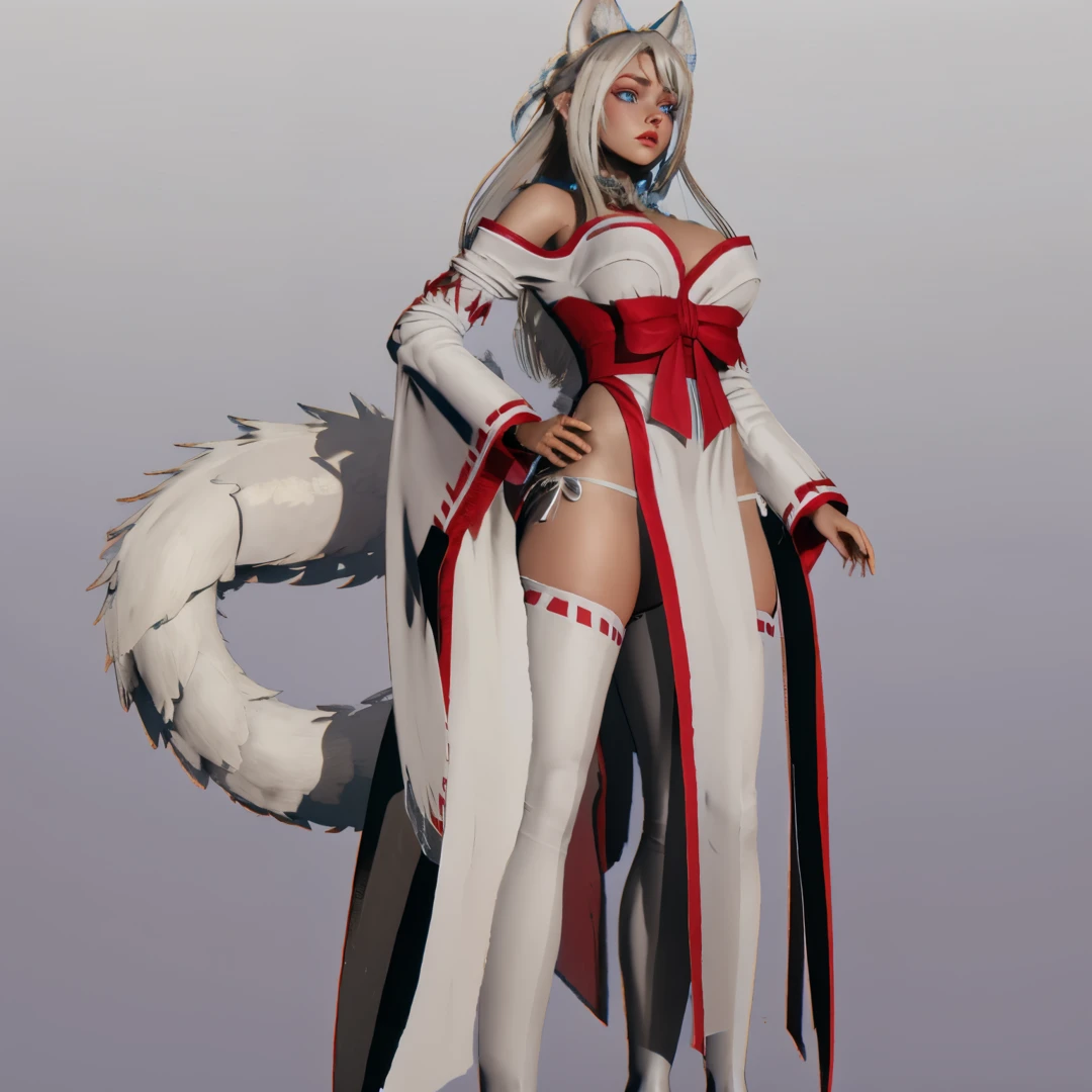 8k, resolution, high quality, high resolution, best quality, best resolution, absurd resolution, ray tracing, high detailed, masterpiece, shoulder length white hair, female,white 2 wolf ears, teenage girl, slim body, white scale dragon tail,black boots,black leggings, maid outfit, white jacket, medium size chest, detailed blue eyes, detailed beautiful face,solo female,1 dragon tail, detailed eyes