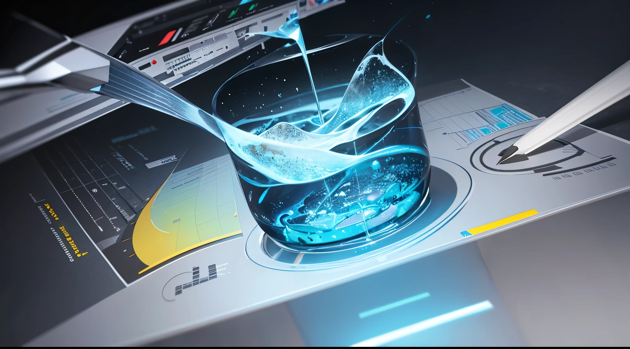 Engaging 3D visualization featuring stunning graphs、glinting