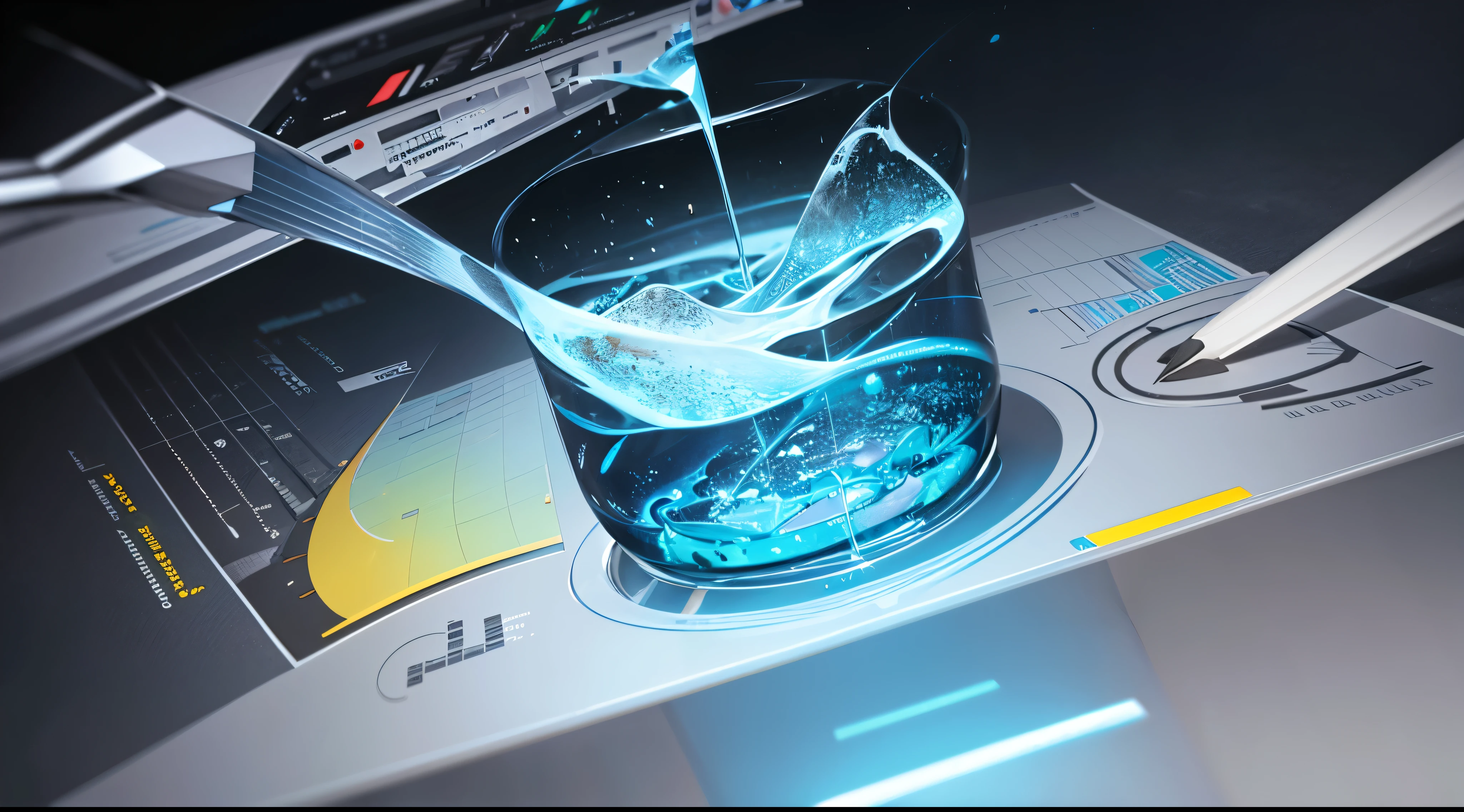 Engaging 3D visualization featuring stunning graphs、glinting