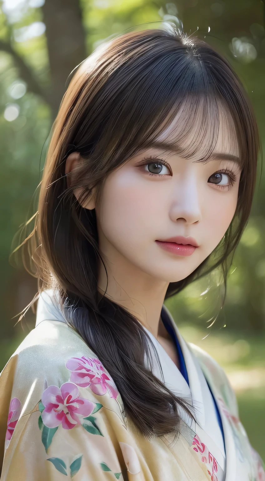 (Kimono)、(33yo)、(top-quality,masterpiece:1.3,超A high resolution,),(ultra-detailliert,Caustics),(Photorealsitic:1.4,RAW shooting,)Ultra-realistic capture,A highly detailed,high-definition16Kfor human skin、 Skin texture is natural、、The skin looks healthy with an even tone、 Use natural light and color、(One Woman)、japanes,,kawaii,A dark-haired,Middle hair,(depth of fields、chromatic abberation、、Wide range of lighting、Natural Shading、)、