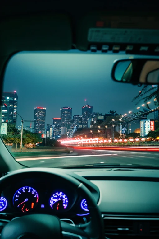 An illustration of the night view that symbolizes Tokyo as seen when driving on the Tokyo Metropolitan Expressway.