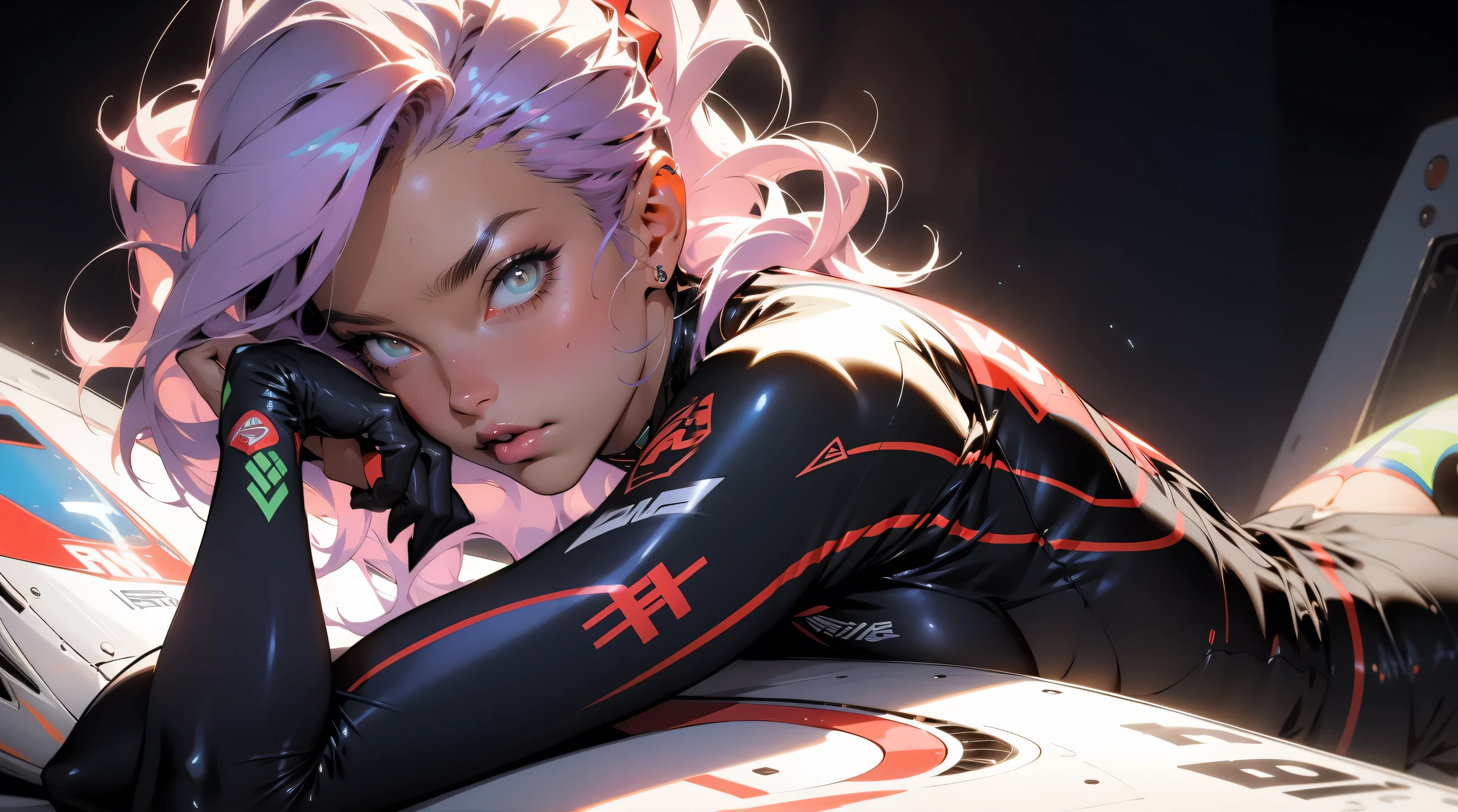 ((Best Quality)), ((Masterpiece)), (detailed: 1.4), (Absurd), Margot Robbie, 35, light-skinned with micro bikini, Genesis evangelion neon style clothing, 2 piece clothing, colored hair, tattoo on arms, cybernetic hand, pastel, centered, scale to fit dimensions, HDR (High Dynamic Range),Ray Tracing,NVIDIA RTX,Super-Resolution,Unreal 5,Subsurface dispersion, PBR texture, Post-processing, Anisotropic filtering, Depth of field, Maximum clarity and sharpness, Multilayer textures, Albedo and specular maps, Surface shading, Accurate simulation of light-material interaction, Perfect proportions, Octane Render, Two-tone lighting, Wide aperture, Low ISO, White balance, Rule of thirds, 8K RAW, crysisnanosuit