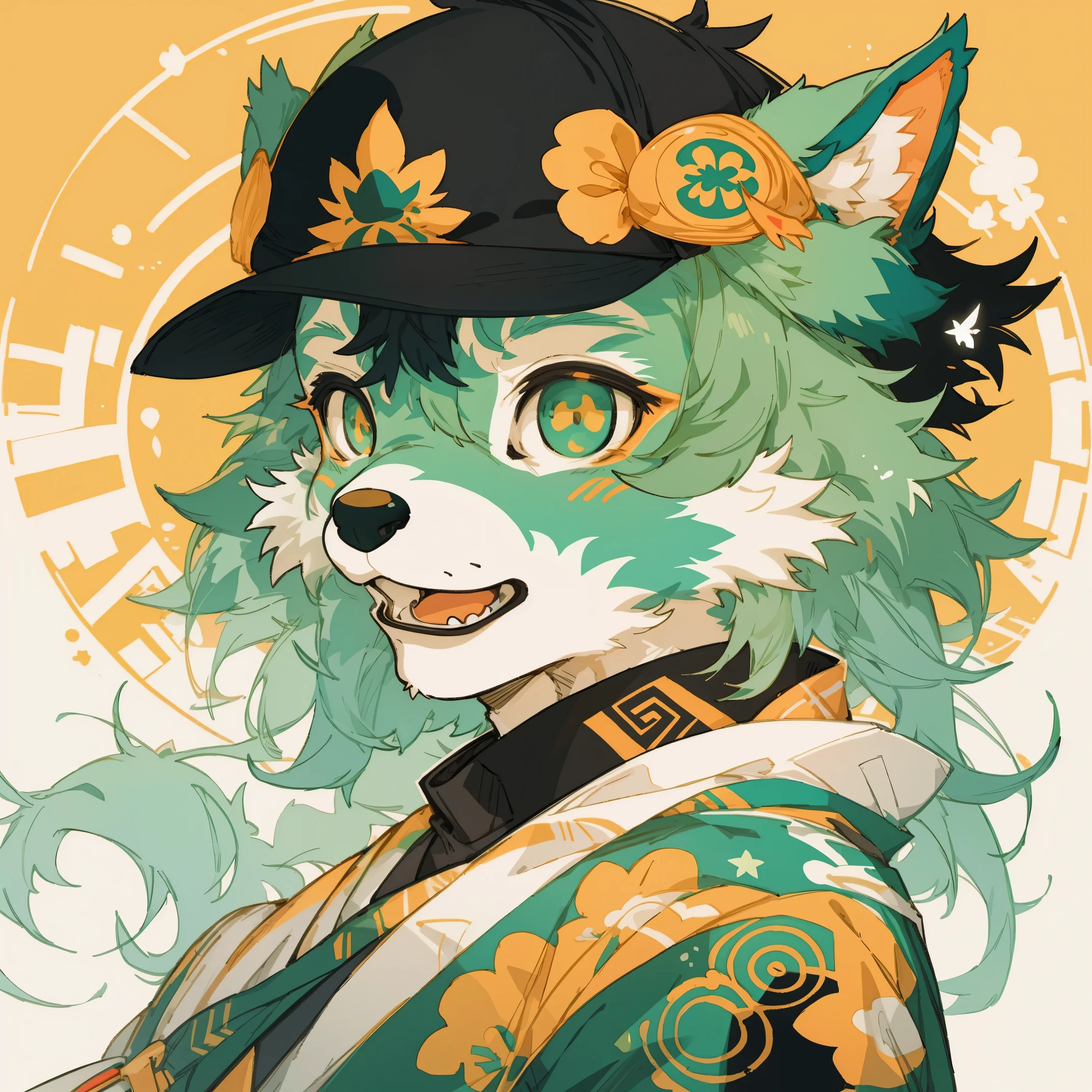 top quality, best quality, poster, rzminjourney, vector-art, High-quality illustrations by Victo Ngai, masterpiece(kemono, furry anthro)logo mark, round,