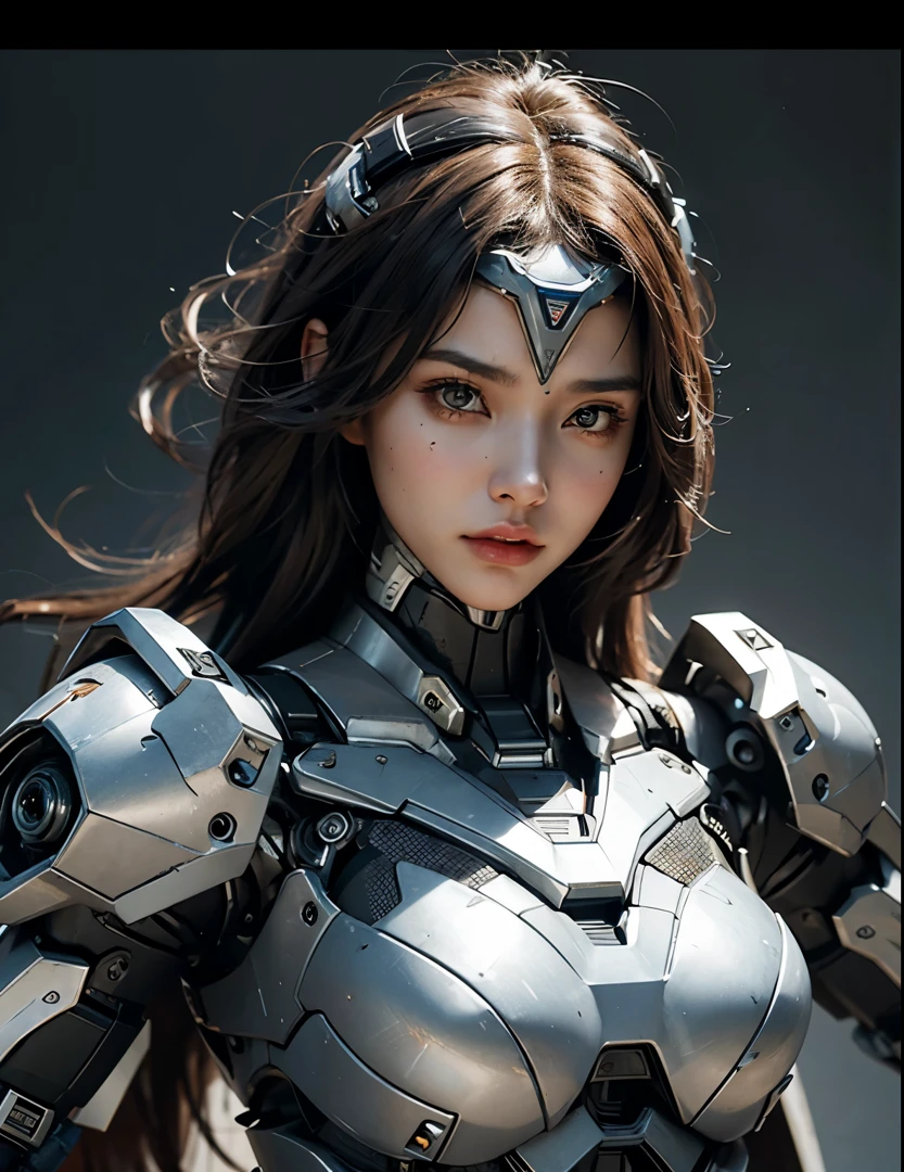 Textured skin, Super Detail, high details, High quality, Best Quality, hight resolution, 1080p, hard disk, Beautiful,(Superheroine),beautiful cyborg woman,Mecha Cyborg Girl,Battle Mode,Girl with a Mecha Body,She wears a futuristic Iron Patriot mech,Fulll body Shot