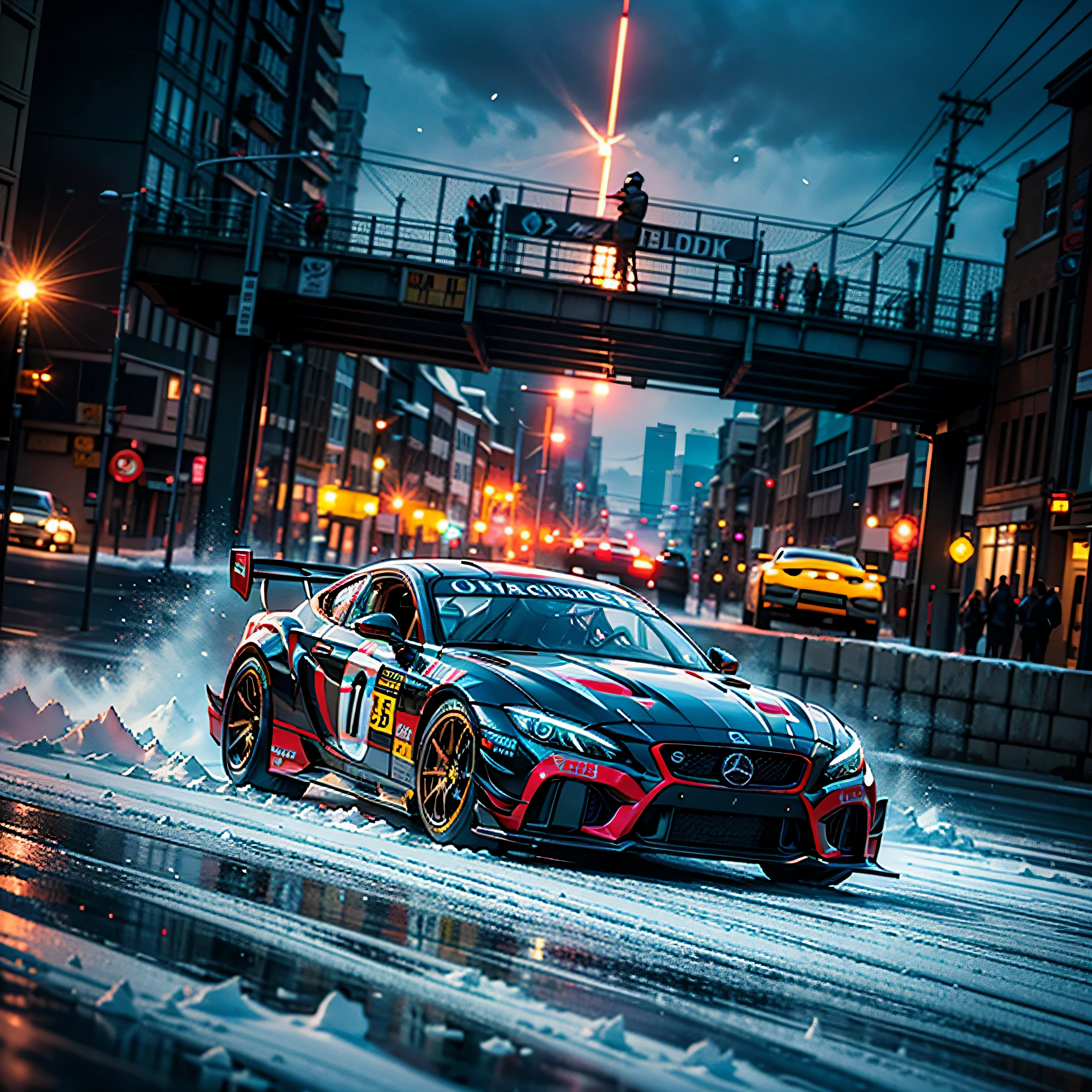 Sun SunShine Josan_Gonzalez_style visual_impact street_traffic_jam racing_full_shot spacious_road race_scene multi-racing Gaol Racer Auto_Racing_Circuit Race_Track deep path Equirectangular_360 street UnrealEngine5 Ultra Masterpiece Cinematic_sunlight ultra_Photo-realistic optimal ultra_high-quality opengl-shaders ultra_high-details accurate reflex ultra_high-res perfection volumetric lightning improved Octane_rendues ultra_high-def UHD XT3 DSLR HDR 3dcg shadow analogiques extatiques symmetrical dazzling Will-o'-the-wisp global luminescence (((An boatmobile inspired ultra-realistic angelic neon metallic black silver and gold chrome race car designed on a icy surface road with snow falling and deep snow covers the ground and everything all around ))), best quality, ultra-detailed), race car, street racing-inspired, Drifting, LED, ((Twin headlights)), (((Bright neon color racing stripes Cristallines kit incandescente flash blow glow))), (Black racing wheels), Wheel spin showing motion, Show car in motion, Burnout, wide body, modified car, racing livery Lava varied multi etc. --s 1000 --c 20 --q 20 --chaos 100