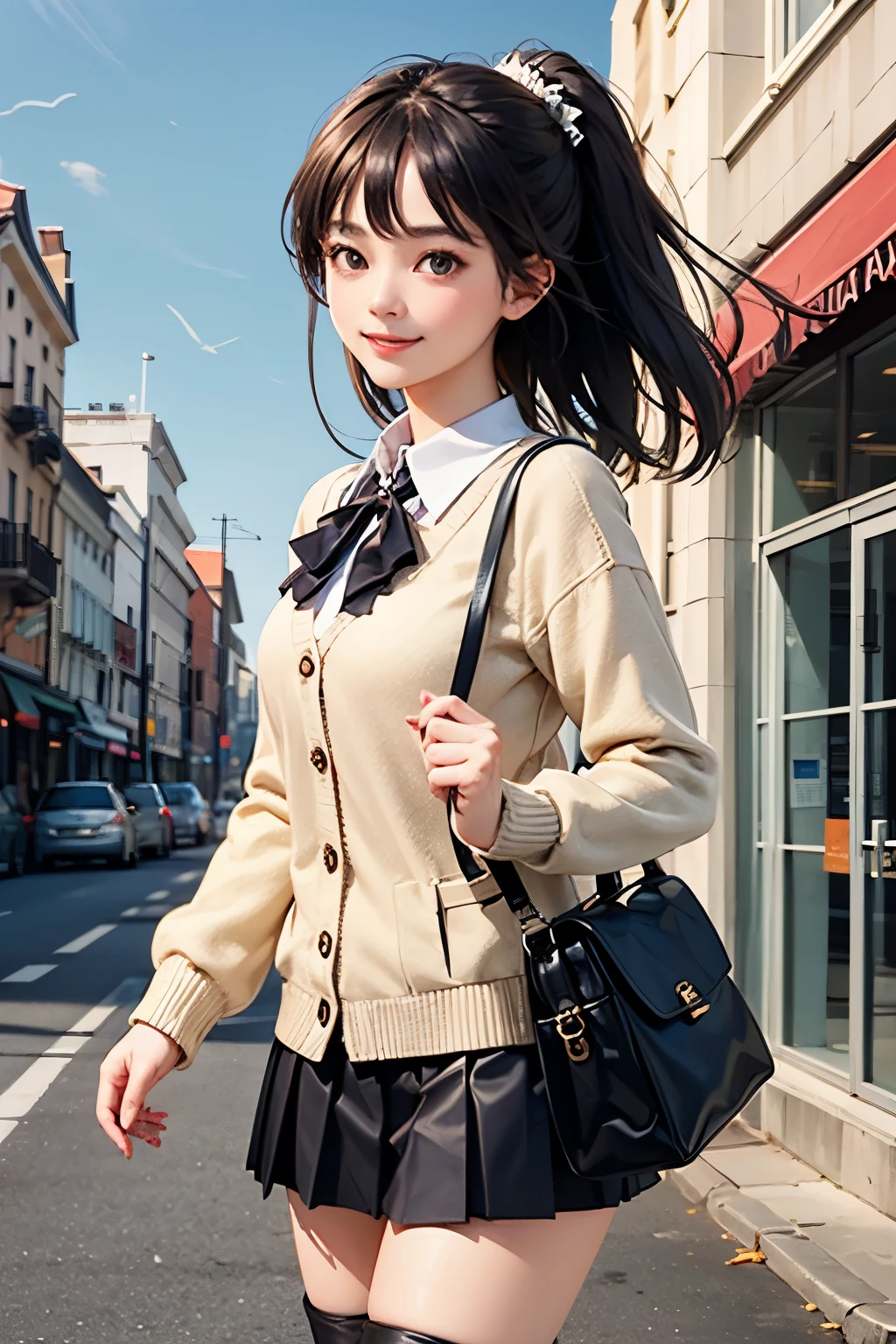 ((highest quality、8k、masterpiece:1.3)),((((cowboy shot)))),Ultra-high resolution,big eyes,Japanese,bangs,(a girl),(1 girl),((20 years old)),((facing at viewer)),(long hair),(((black sailor uniform))),grin,((sitting on chair)),(pleated mini skirt),(((pussy))),((pubic hair)),(((open legs))),((skirt lift))