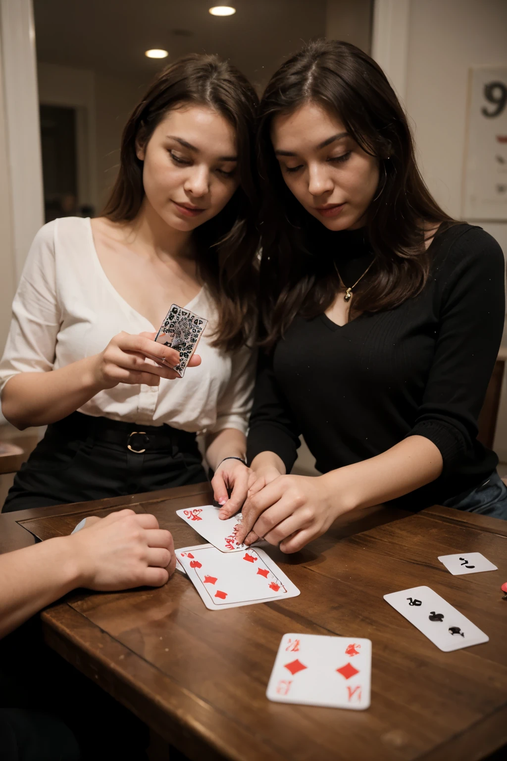 Two people playing card game. You are one of them. You holding 5 cards and one of these cards shows three letters FSY
