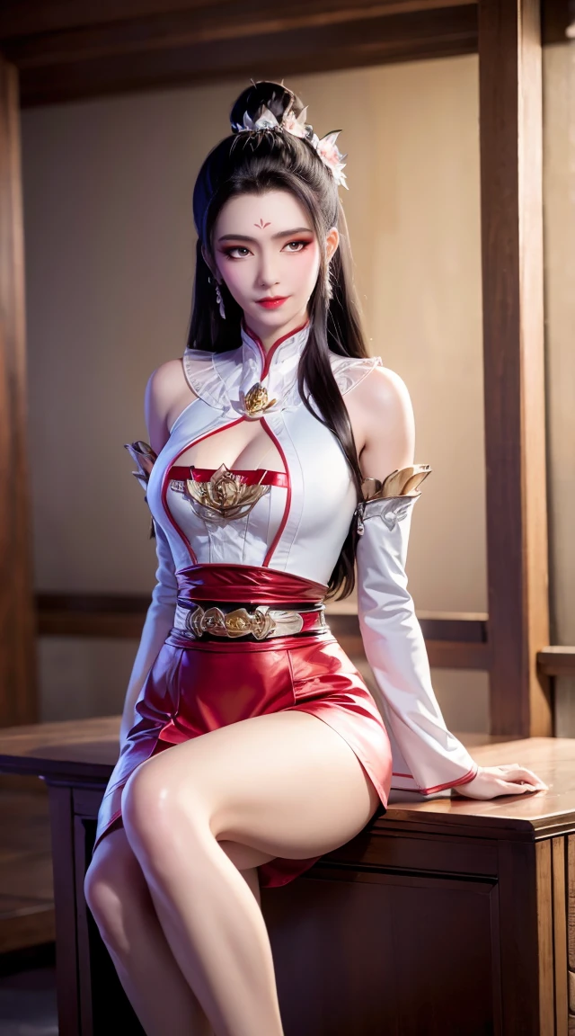 "1 menina bonita no traje tradicional, wearing a traditional Chinese ao dai in luminous red, Ao Dai com o vermelho como cor principal, Borda preta do peito e borda dourada, Cabelos longos e franja branca, joias de cabelo mais detalhadas e bonitas, rostinha super fofa, cara extremamente bonita, sobrancelhas esparsas, most flawless beautiful face, ((pupila negra:0.8)), olhos muito bonitos, ((Olhos vermelhos:1.4)), Beautiful, detailed lashes and very magical makeup, nariz alto, Brincos, thin lips, red lips, sem sorrir, beautiful lips, rosto rosado, rosto limpo, flawless beautiful face , smooth white pele, (seios grandes: 0.9)), Blums breastig e seios super redondos): 0.9)), ((seios super apertados: 1.2)), ((breast augmentation: 0.8)), beautiful breasts, sitting on the floor, sentado com as pernas bem abertas, wide, not shy thighs, Hands behind back, Peito para a frente, leaning back sLuzly, Parte superior do corpo da menina bonita, meias de rede de peixe coloridas renda preta sexy, Foto 8k, super alta qualidade, hyper Realistic, 10x super pixels, Realistic photo, bright studio, Luz border, two-tone Luz color, (High detail) pele: 1.2), 8k ultra |, soft Luz, alta qualidade, volumetric Luz, Realistic, fotografia, high resolution, Luz, melhor foto, 4k, Qualidade 8k, Efeito de desfoque, smooth and sharp, 10x pixels, aurora, Luzning, super graphics, most Realistic graphicterior red flower background: 1.7)), soio, sozinho, retrato 9:16, extremely sharp, imagem surreal."