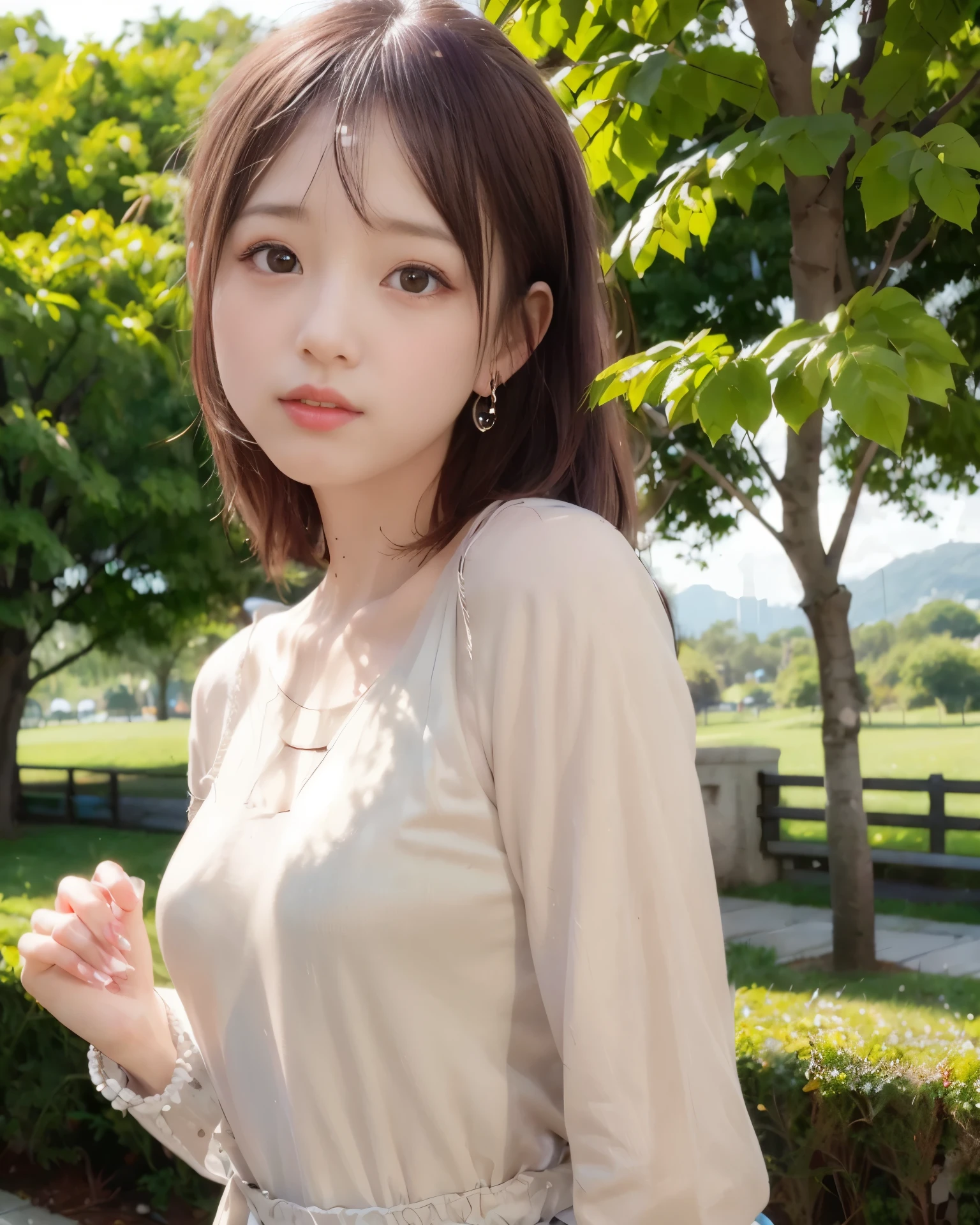 Best Quality,masutepiece,超A high resolution,(photoRealistic:1.4)1girl in,Beautiful_Face,Detailed skin,Full body,yuhuoshu,Jewelry,Solo,earrings,(fire:1.3),Blurry,Realistic,Lips,