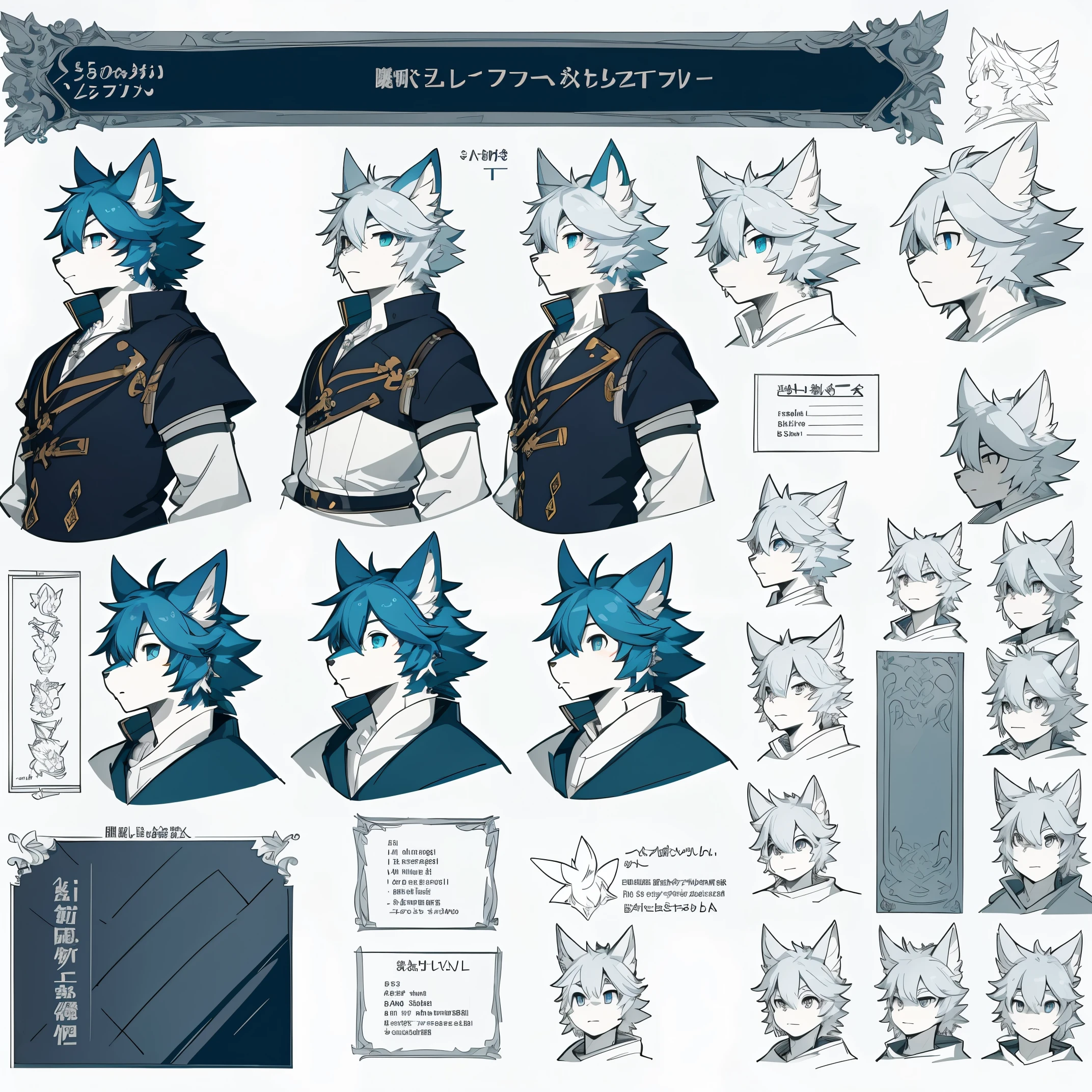 ((masterpiece)), (ultra detailed), (best quality), detailed background, (style of final fantasy), (concept art, character sheet),absurdres(highly detailed beautiful face and eyes)perfect anatomy(angelic handsome boy, kemono, child)(furry anthro),