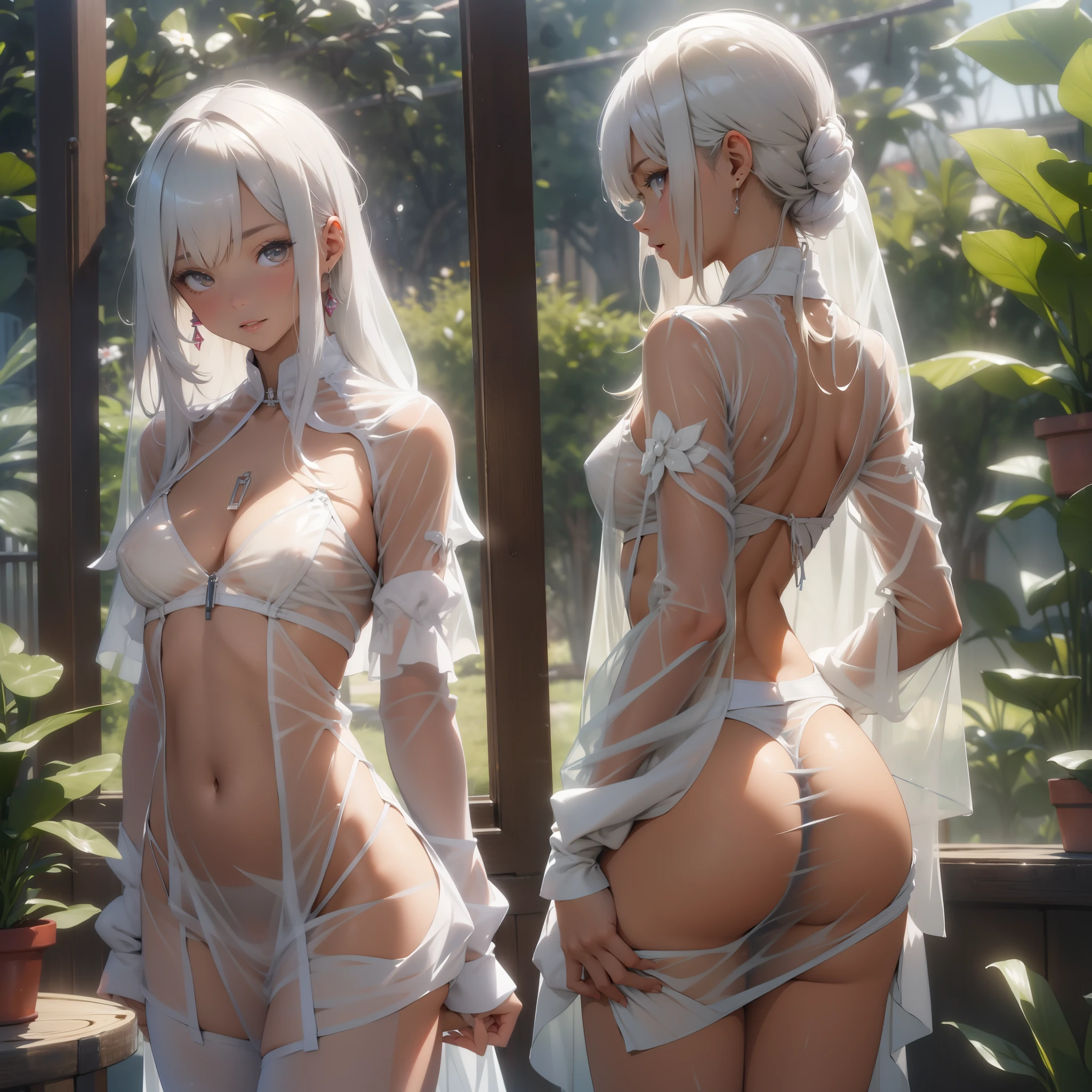 (quality)), ((tmasterpiece)), Recommended resultluffly、(see through:1.5)、Whole body ESBIAN、squatt、、straighten your back、(Keep hips forward:1.)、、spread  、The slender one、Colossal tits、angle to floor:1.2、low camera angle、There is white liquid flowing out of the crotch、maidennurse