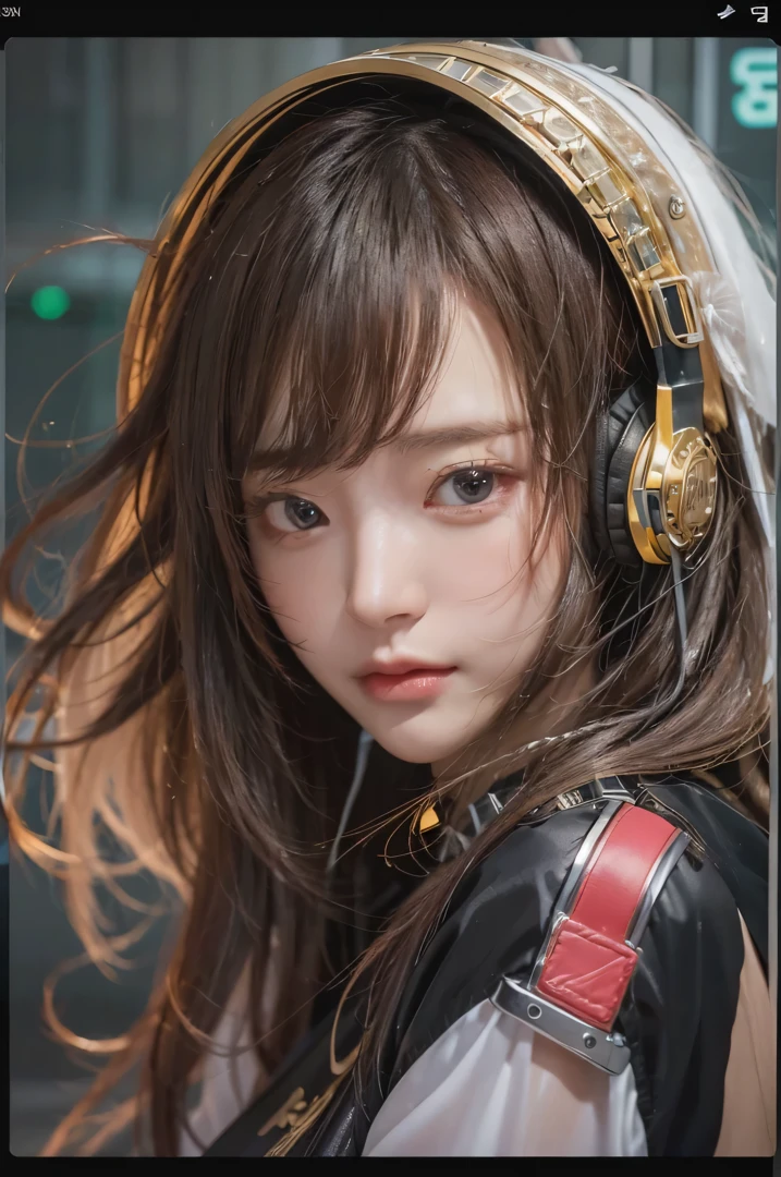 ((RAW image quality))、8K分辨率, ​masterpiece, 1 beautiful girl, Detailed eye, Swollen eyes, top-quality, 超hight resolution, (reality: 1.4), 电影灯光, japanes, a asian beauty, very extremely beautiful, Beautiful skins, A slender, Forward-facing body, (A hyper-realistic), (hight resolution), (8K), (ighly detailed), ( Best Illustration), (beautifully detailed eyes), (ultra-detailliert), 详细的脸, Bright lighting, Professional Lighting、The background is a cyberpunk room with many monitors......、The cord is connected from the costume、Long Hair Color Pink、headset on head、Female Game Commentator、gazing at viewer