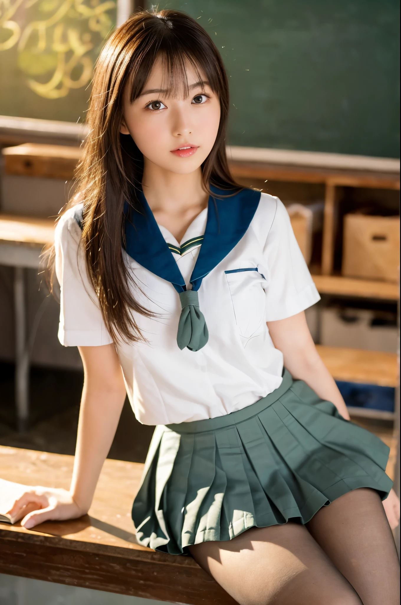 (1 girl), (sexy look:1.5), (flat chest:1.3), (very detailed目, very detailed顔), (超realistic, High resolution), (highest quality:1.4), (hyper quality), real skin texture, RAW photo, (realistic, Photoreal:1.37), very detailed, professional photography, (school uniform, pleated skirt:1.3), (look at me), (School, classroom), ((Face to face with me:1.4)), (from below:1.3), realistic private parts, lace panties, Japanese high school girl、超highest quality、masterpiece、超High resolution、written boundary depth、(Photoreal:1.4)、(award winning photos、信じられないほどのmasterpiece:1.3) 、RAW photography、golden ratio、Highly detailed CG Unity 8k wallpaper、detailed and complex、original、High resolution、RAW photo、(perfect body shape)、detailed and complex、Digital single-lens reflex camera、soft writing、(background person blur:1.1)、Sigma 85mmF/1.4、50mm Lenac lighting、nffsw、hyper real、color grade, Rear view,from below:1.3), (((Holding the hem of her skirt, she opens her legs and shows off her real pussy.:1.4))),