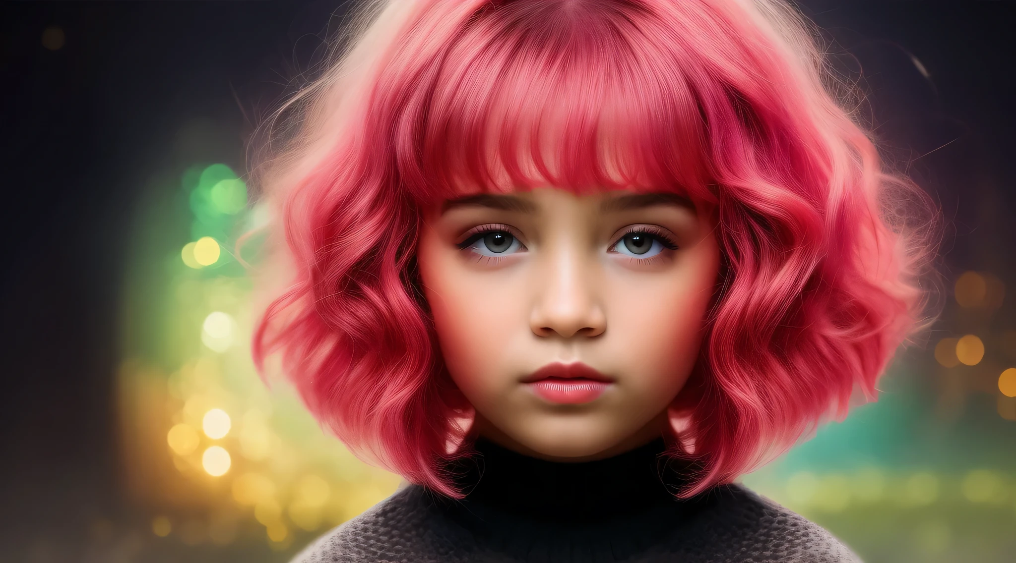 a CHILD girl with a pink hairstyle, girl with magical powers, painting digital adorable, Arte digital 4K realista, Arte digital 4K realista, Retrato VFX altamente detalhado, retrato da menina de glowwave, Arte digital alucinante, 4k symmetrical portrait, 4k symmetrical portrait, Arte digital alucinante, Arte digital 4K perturbadora