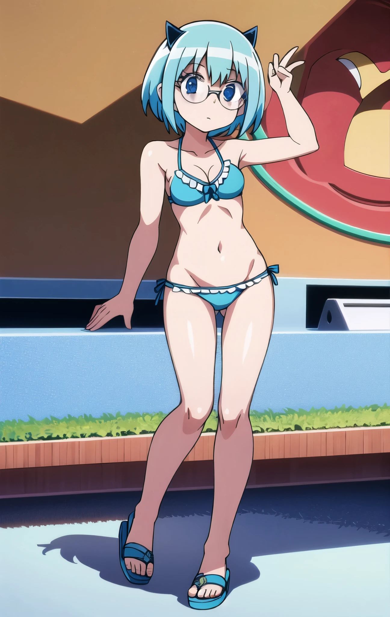 masterpiece, best quality, ultra-detailed, illustration, colorful, flat color, depth of field, 1girl, suisei hoshimachi, blue starry eyes, blue hair, choker, hair between eyes, medium hair, side ponytail, star choker, sports bra, yoga pants, anime, (closeup), simple background, detailed skin texture, beautiful detailed face, whtie teeth, seductive look, grin, looking at viewer, alluring attire, collarbone, (small breasts, flat chest, midriff, slender, slim, leg-split, spread legs)