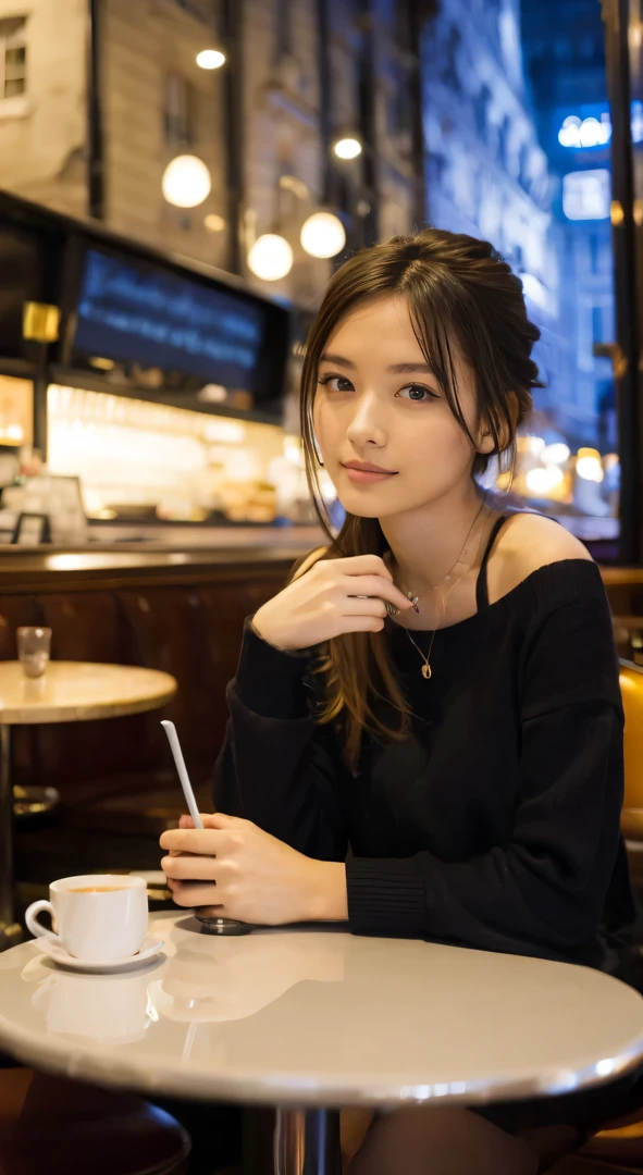 sitting in a cafe at Paris