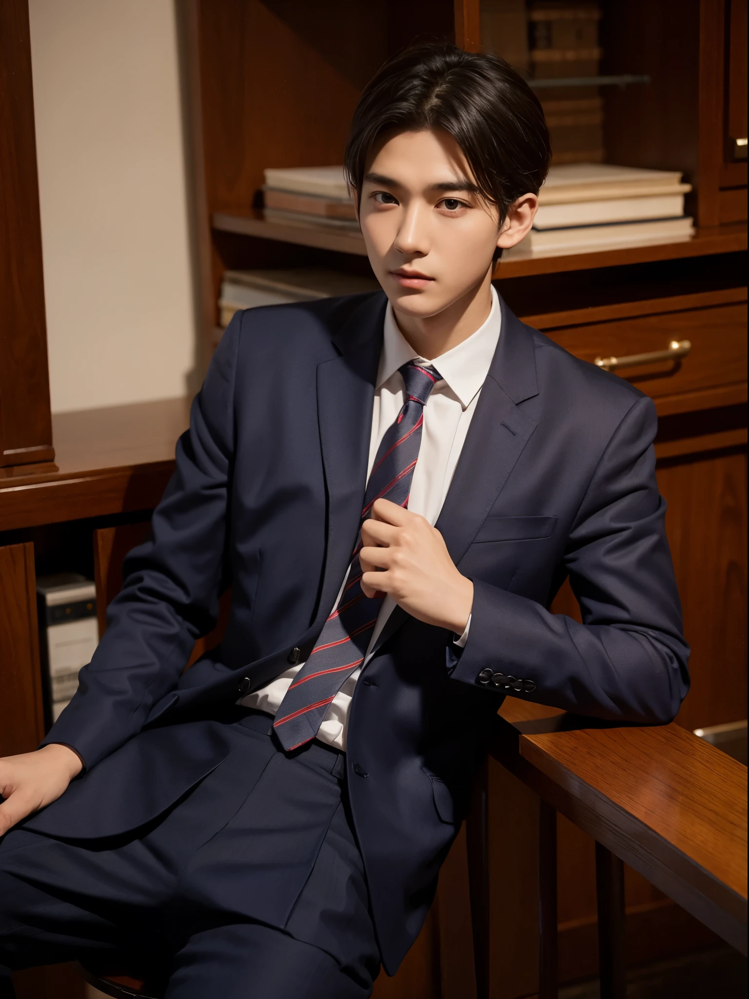 boy, 17 y.o, suit, tie, bridge