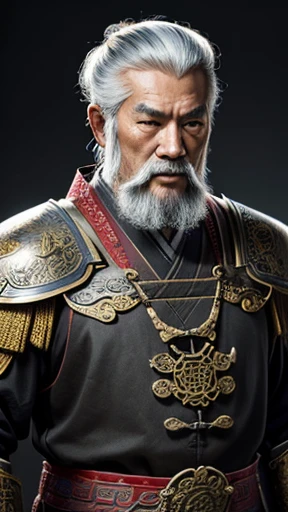 oriental、Old man wearing ancient Chinese armor、old man with ancient chinese hairstyle、three kingdom、multiple warlords、top-quality、​masterpiece、超A high resolution、(Photorealsitic:1.4)、Game Posters、