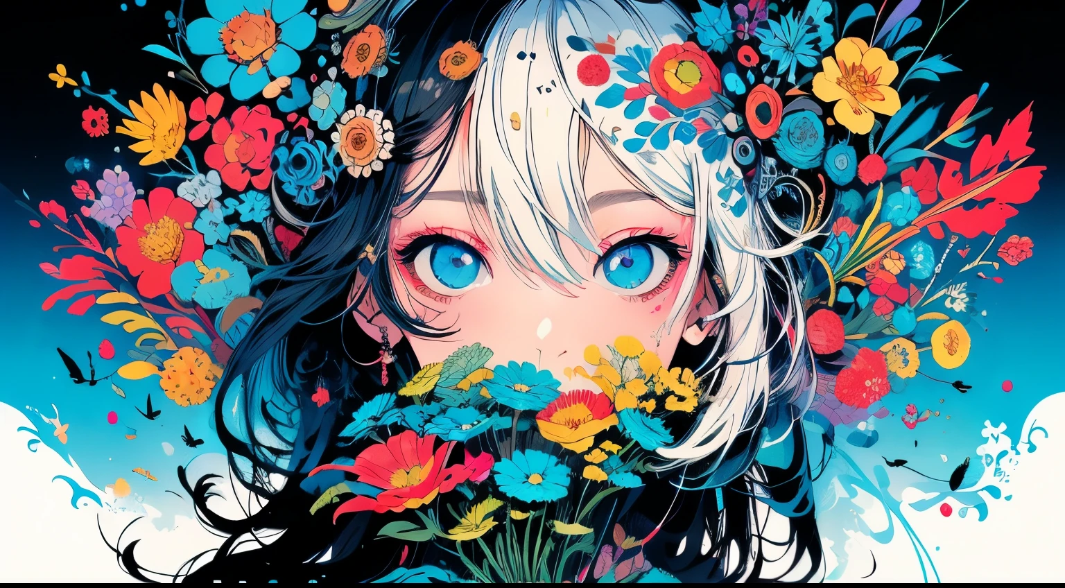 (masterpiece、top-quality、top-quality、Official art、Beautifully Aesthetic:1.4)、Painterly、sketch、Texture、超A high resolution、独奏、Beautuful Women、A highly detailed、(Fractal Art:1.1)、(colourfull:1.1)(florals:1.6)、The most detailed、(Zentangle:1.2)、(Dynamic Poses)、(Abstract background:1.3)、(shinny skin)、(Many colors:0.8)、(耳环:1.4)、(pluma:0.9)、Taisho romance