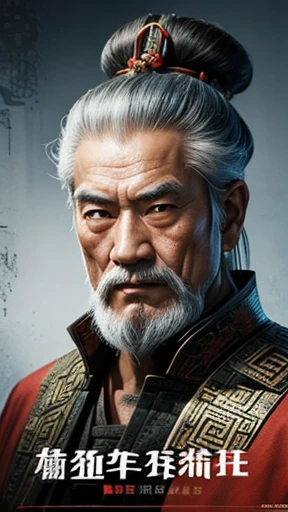 oriental、Old man wearing ancient Chinese armor、old man with ancient chinese hairstyle、three kingdom、multiple warlords、top-quality、​masterpiece、超A high resolution、(Photorealsitic:1.4)、Game Posters、