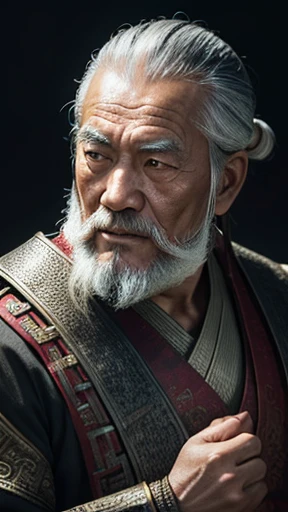oriental、Old man wearing ancient Chinese armor、old man with ancient chinese hairstyle、three kingdom、multiple warlords、top-quality、masterpiece、超A high resolution、(Photorealsitic:1.4)、Game Posters、