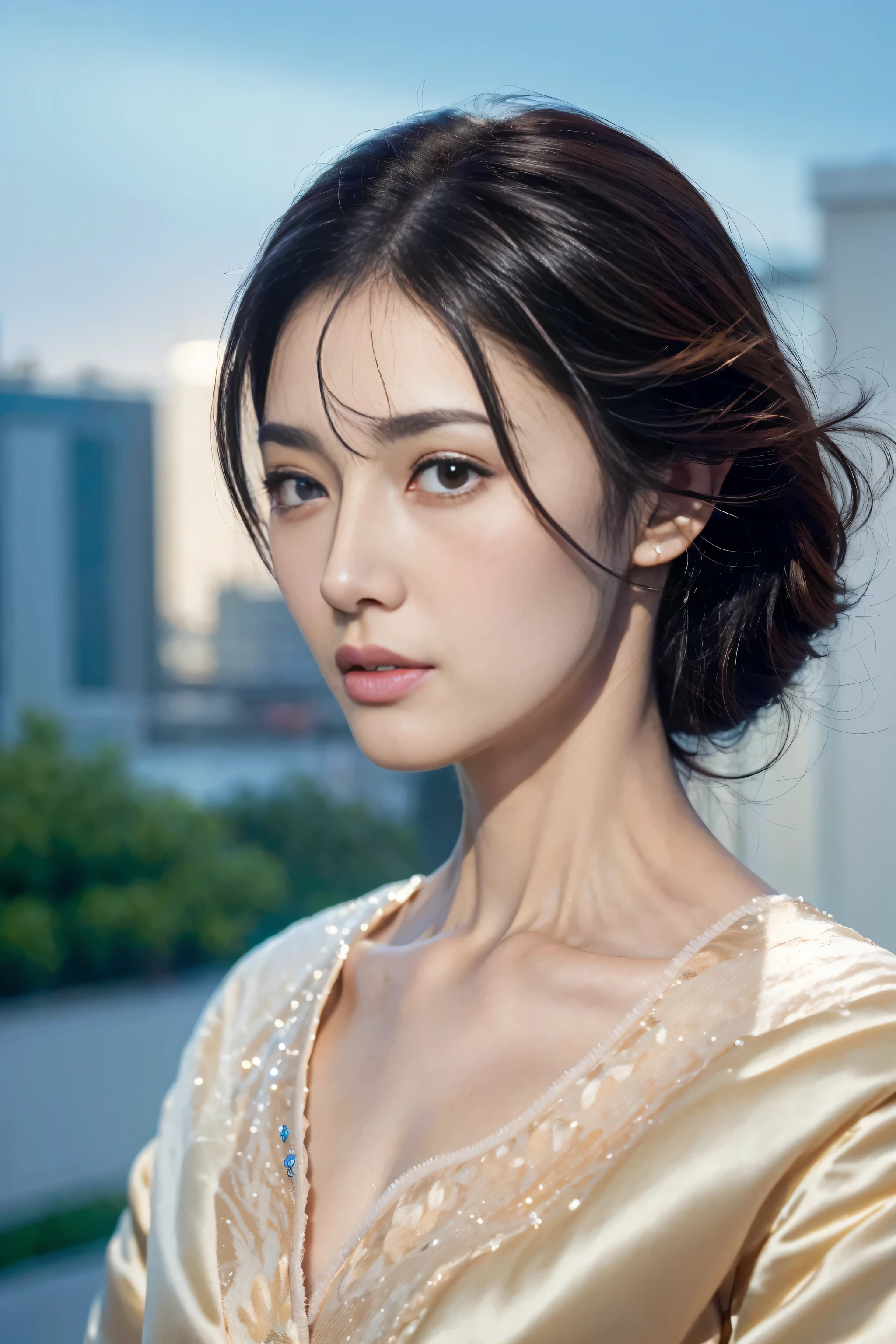 (Best quality at best,tmasterpiece:1.2),1 girl,warriors,Particle,ventania,The upper part of the body,lewd poseace to the viewer，(ttmasterpiece)，(Ultra-clear face)，(closeup of face)，