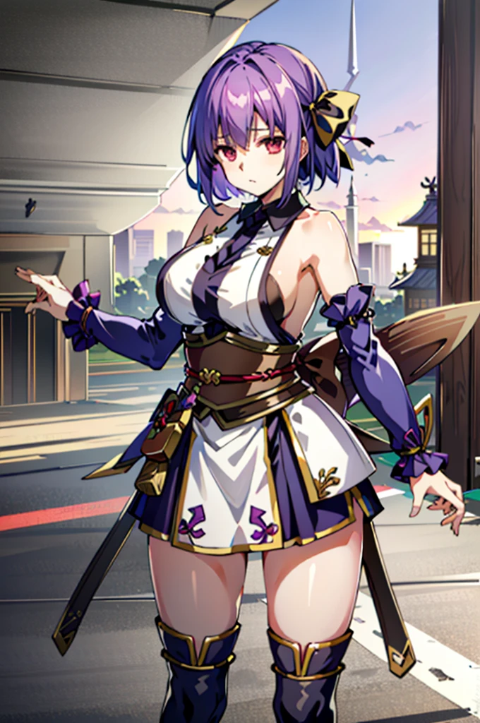 (masutepiece, Best Quality:1.3)
Ayane Doa, 1girl in, Solo, breasts, Short hair, large breasts, thighs thighs thighs thighs, Bare shoulders, arma, Sword, head band,Fighting Arena,hypnoLora,
empty eyes