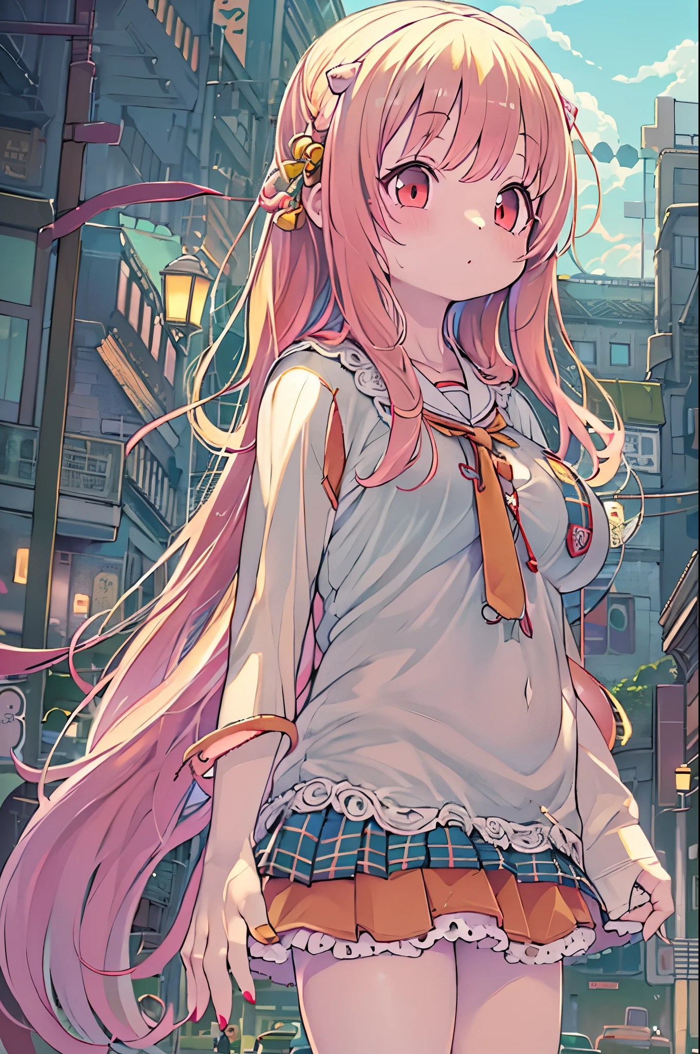 masutepiece、Little Girl, huge-breasted, Straight hair、Anime Art、8 years old girl