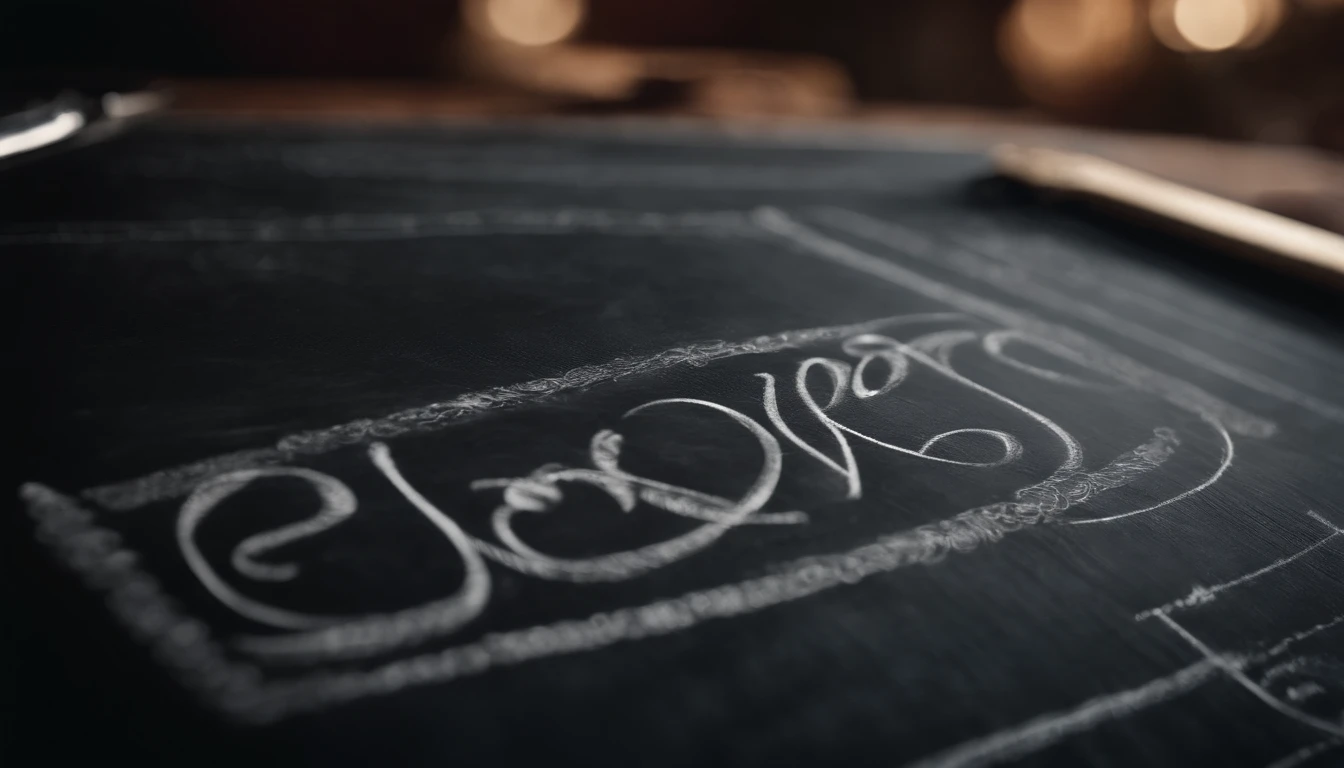 a close-up shot of a blackboard with intricate chalk artwork or hand-lettered typography, showcasing the details and textures of the chalk markings