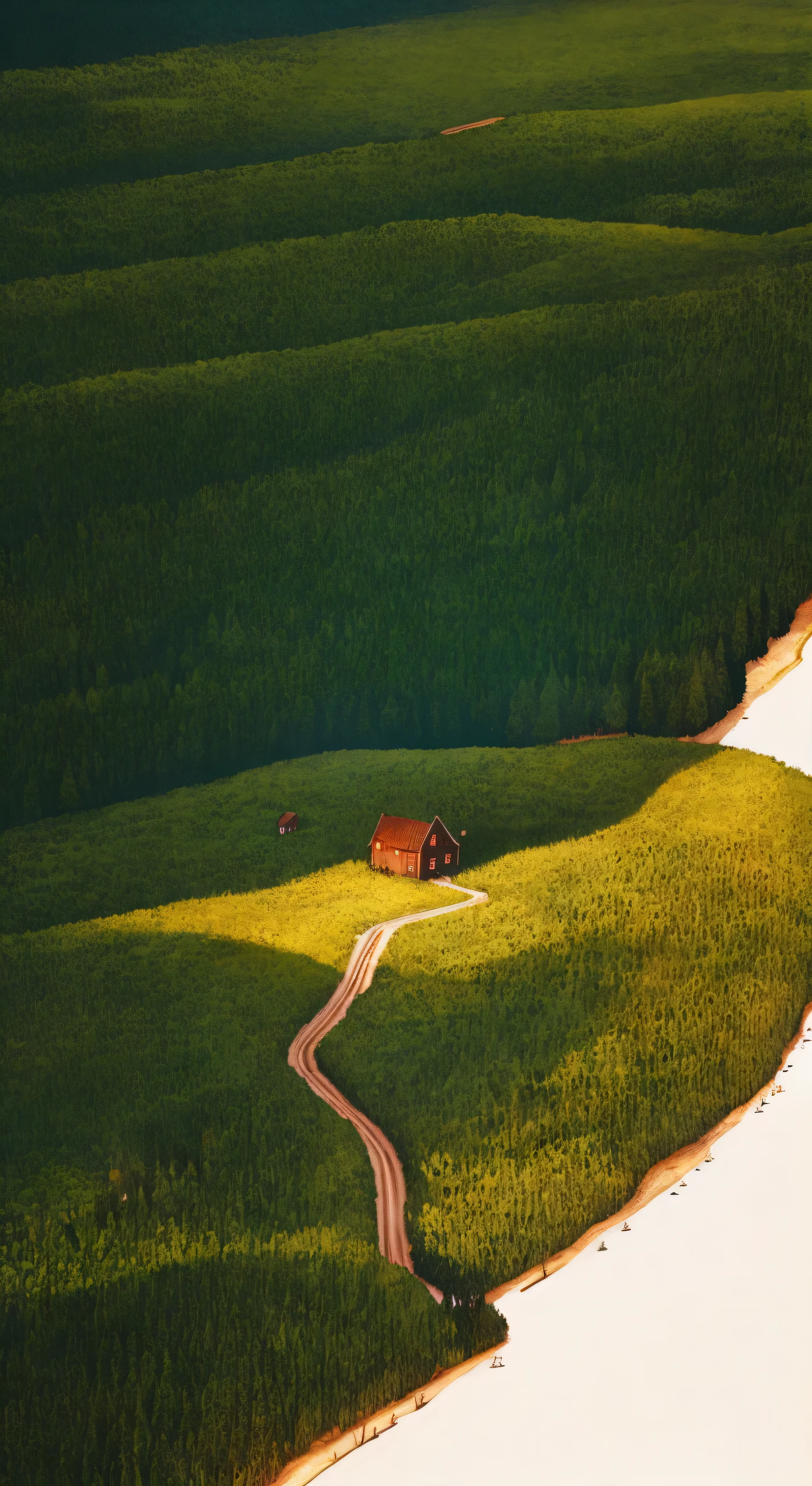 one house on the hill, force ground is forest