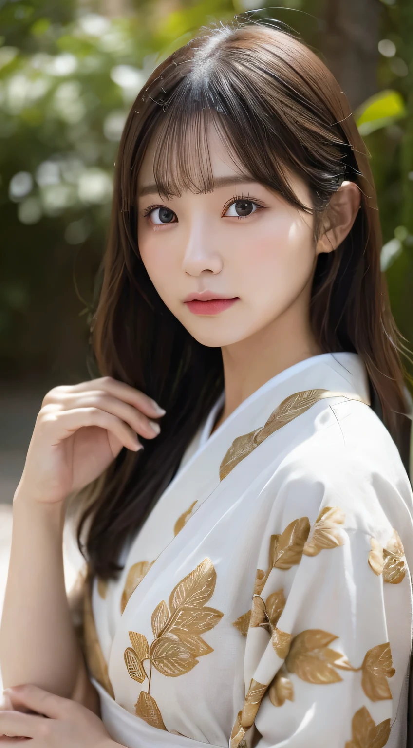 (Kimono）、(33yo)、(top-quality,​masterpiece:1.3,超A high resolution,),(ultra-detailliert,Caustics),(Photorealsitic:1.4,RAW shooting,)Ultra-realistic capture,A highly detailed,high-definition16Kfor human skin、 Skin texture is natural、、The skin looks healthy with an even tone、 Use natural light and color、(One Woman)、japanes,,kawaii,A dark-haired,Middle hair,(depth of fields、chromatic abberation、、Wide range of lighting、Natural Shading、)、